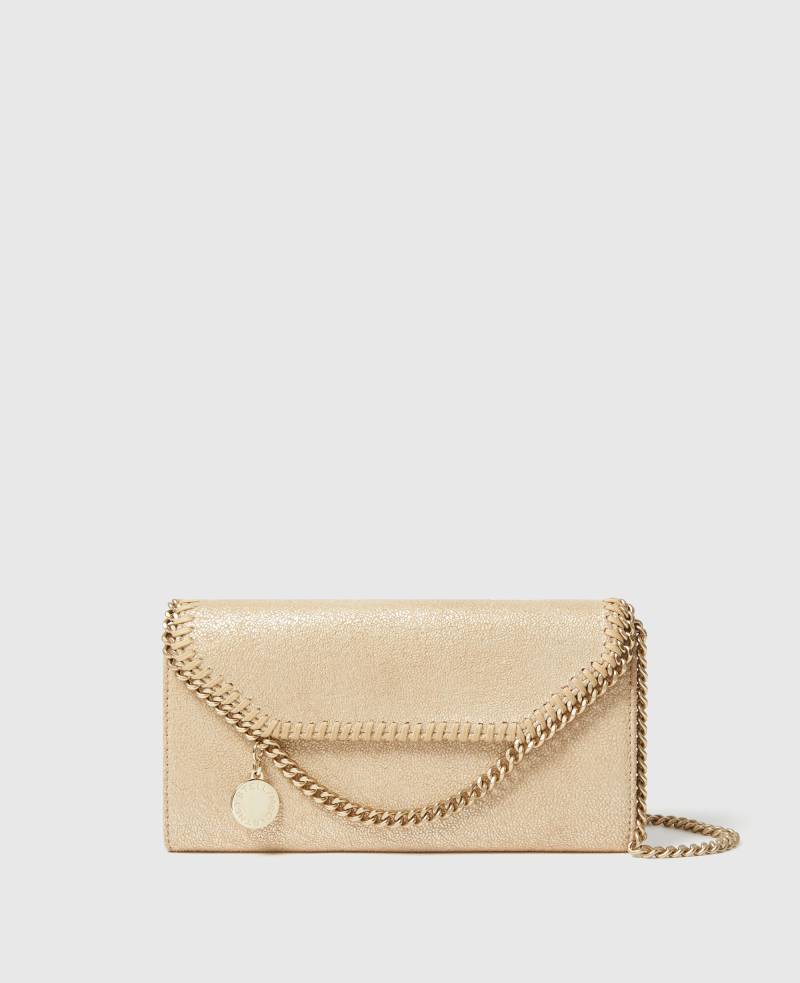 Stella McCartney - Falabella Crossbody-Brieftasche mit Tragekette, Frau, Goldfarben von Stella McCartney