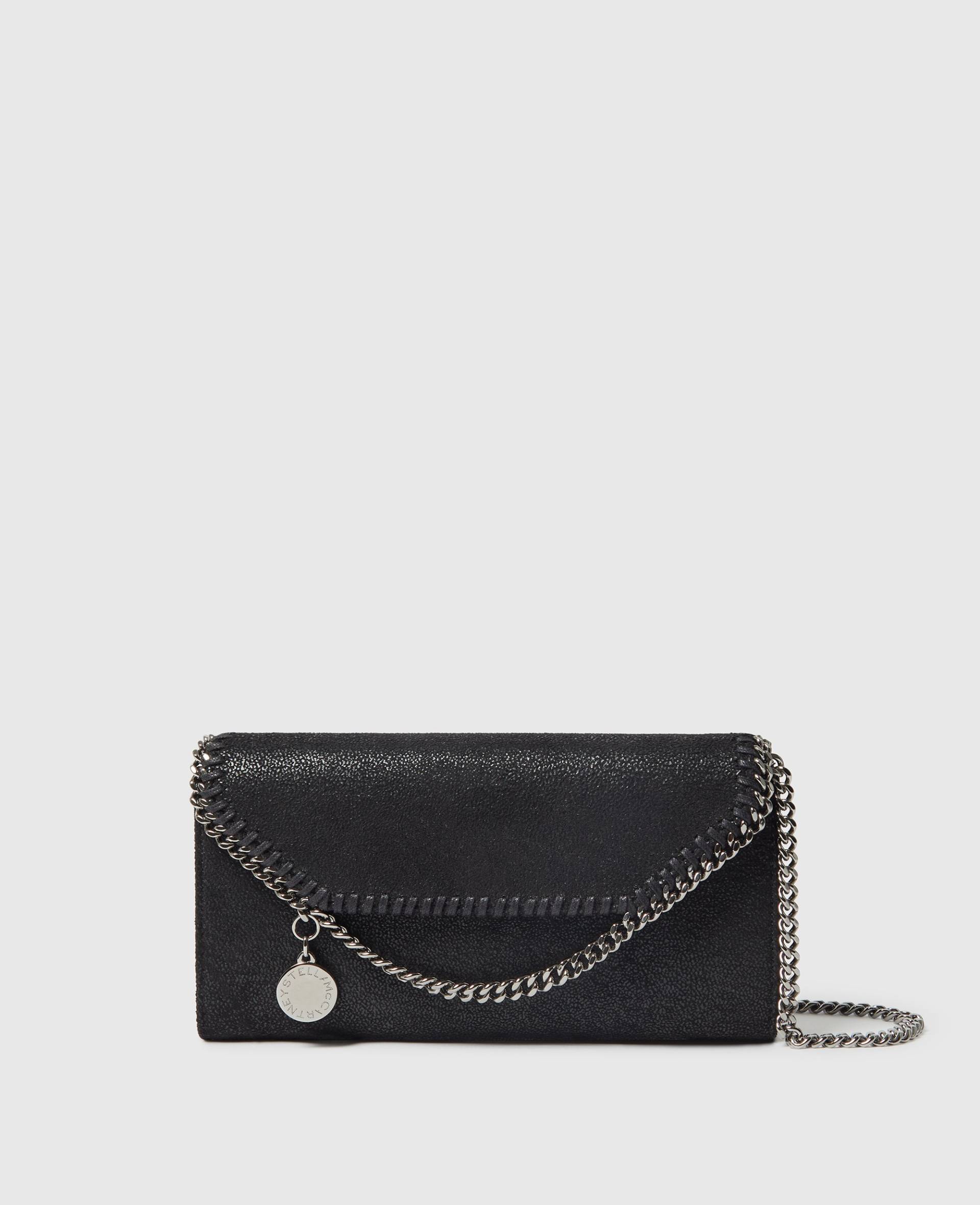 Stella McCartney - Falabella Crossbody-Brieftasche mit Tragekette, Frau, Schwarz von Stella McCartney