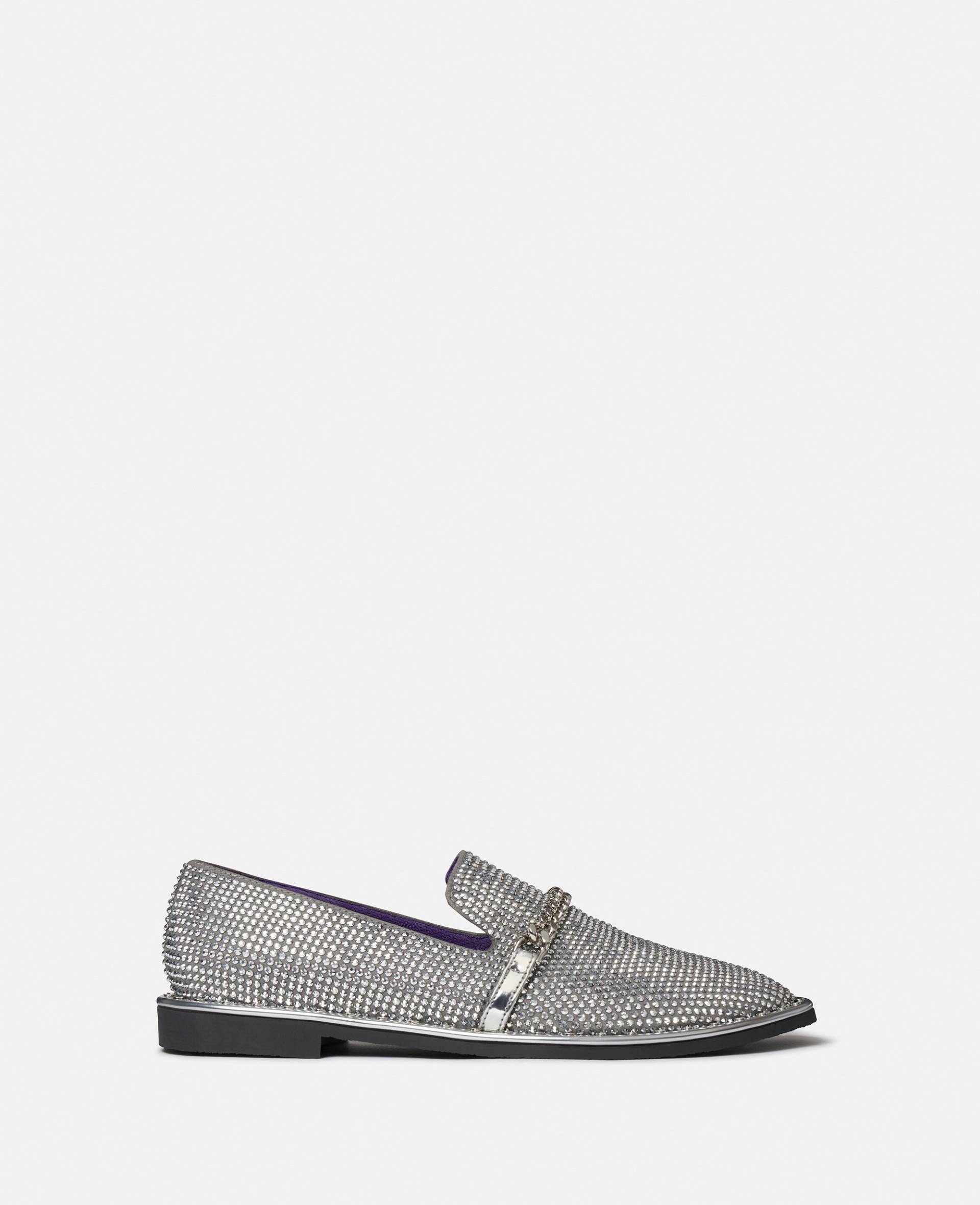 Stella McCartney - Falabella Loafers mit Kristallverzierung, Frau, Silber, Größe: 37 von Stella McCartney