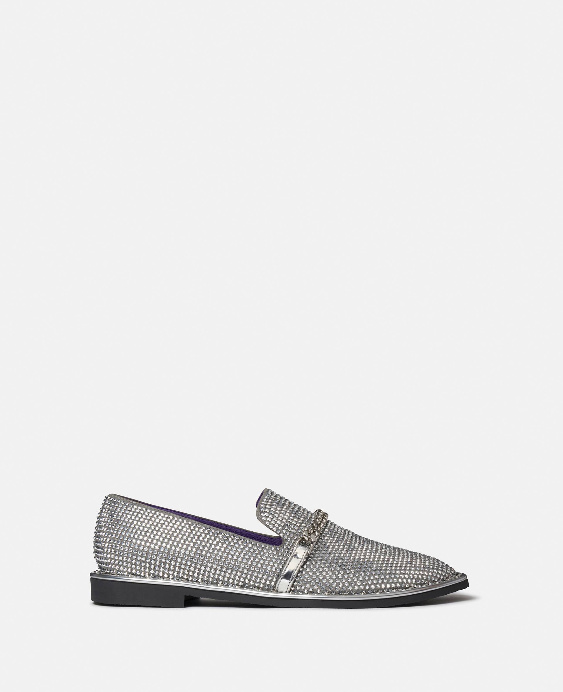 Stella McCartney - Falabella Loafers mit Kristallverzierung, Frau, Silber, Größe: 40 von Stella McCartney