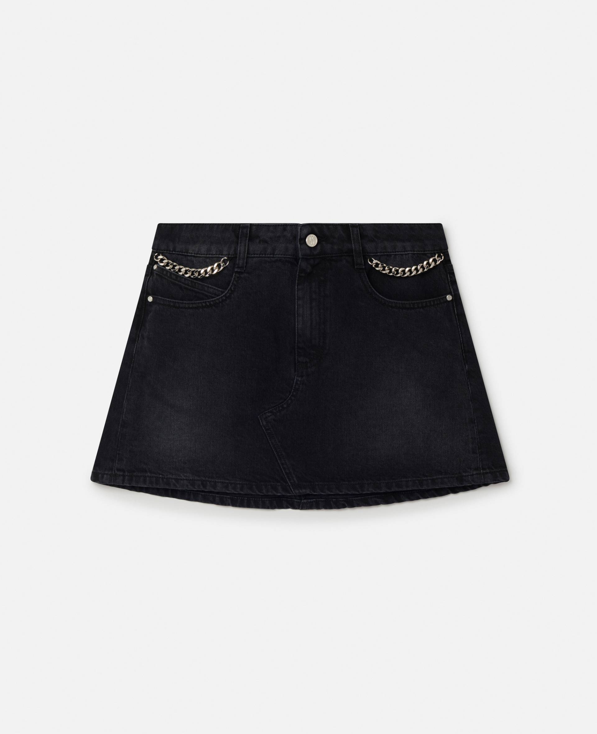 Stella McCartney - Falabella Minirock aus Jeans, Frau, Schwarz, Größe: M von Stella McCartney