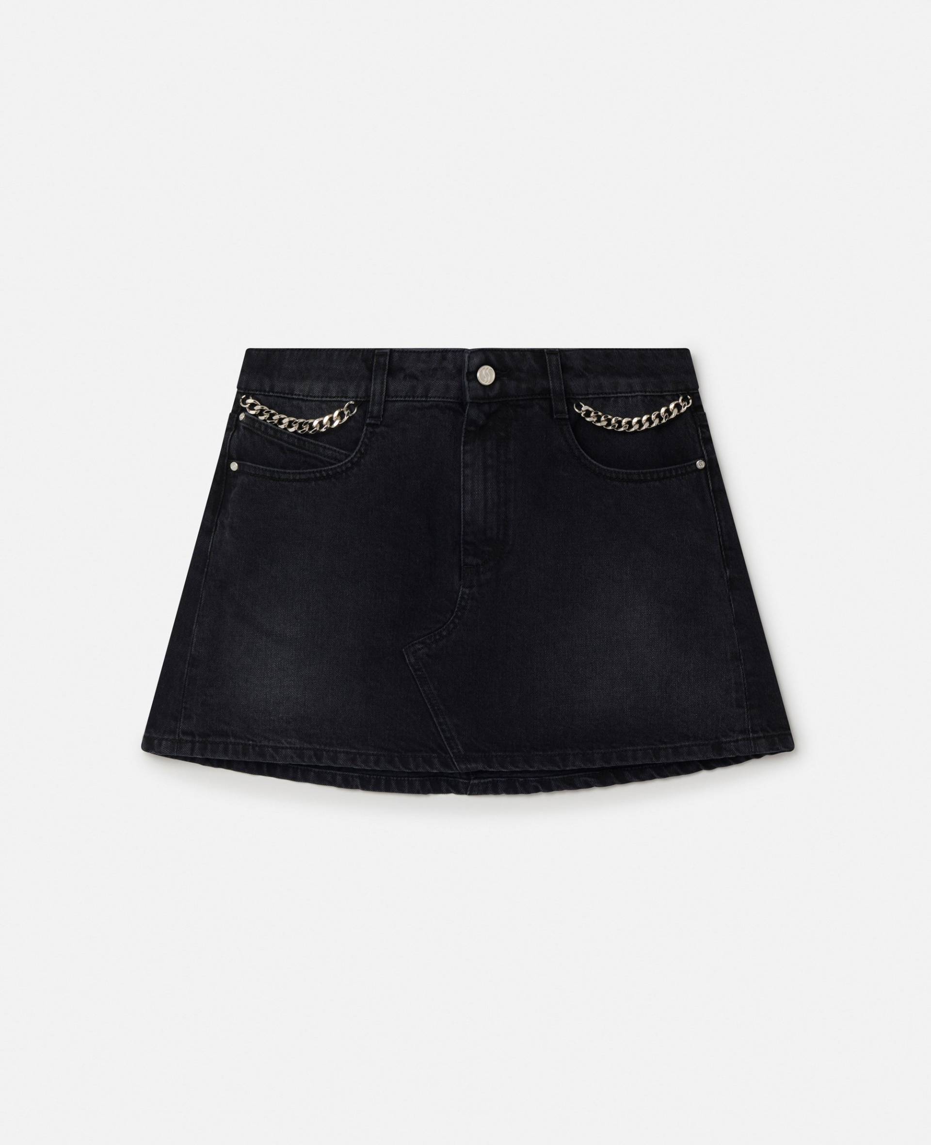 Stella McCartney - Falabella Minirock aus Jeans, Frau, Schwarz, Größe: XS von Stella McCartney