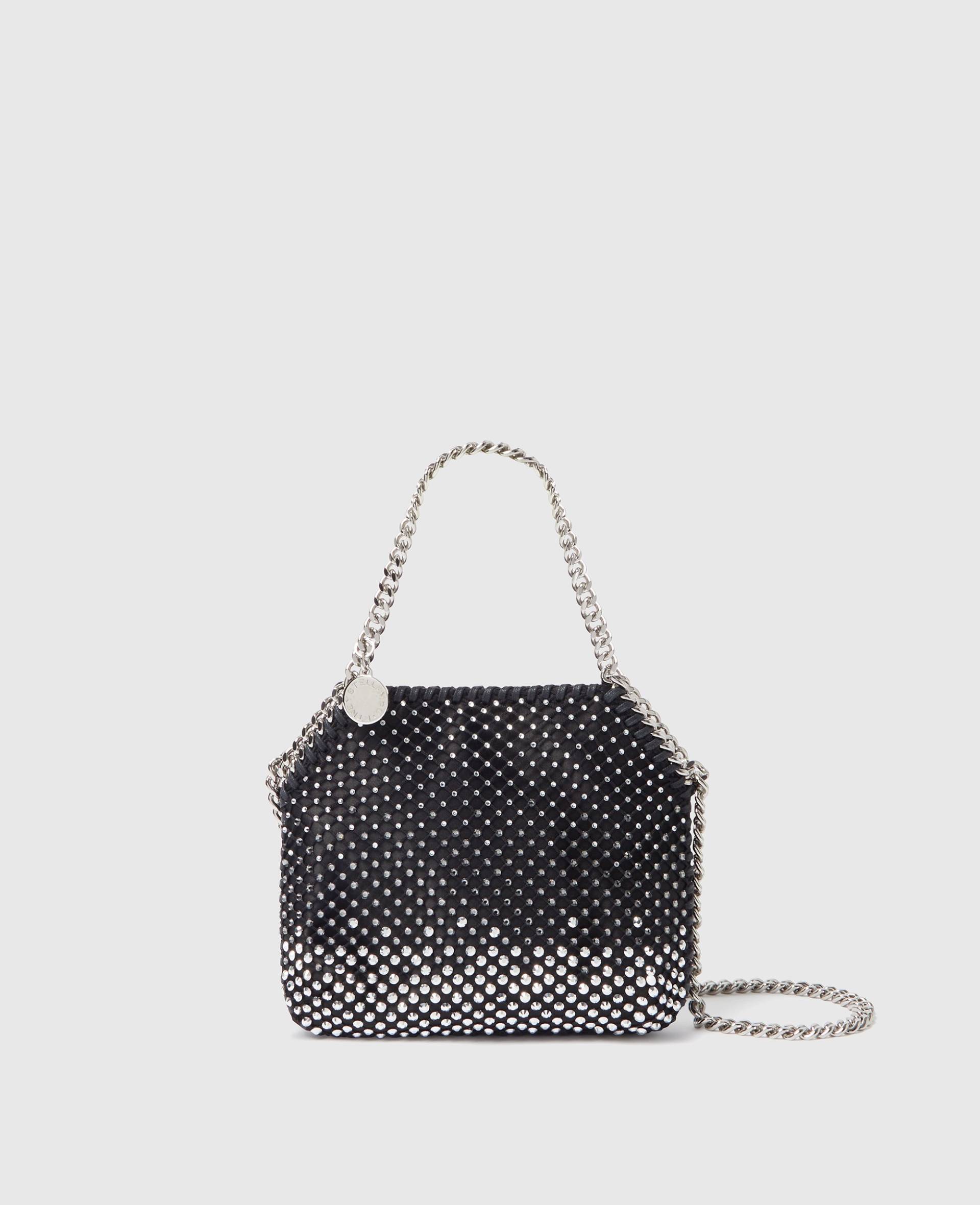 Stella McCartney - Falabella Nano Tote Bag mit Kristallen, Frau, Black/Silver von Stella McCartney