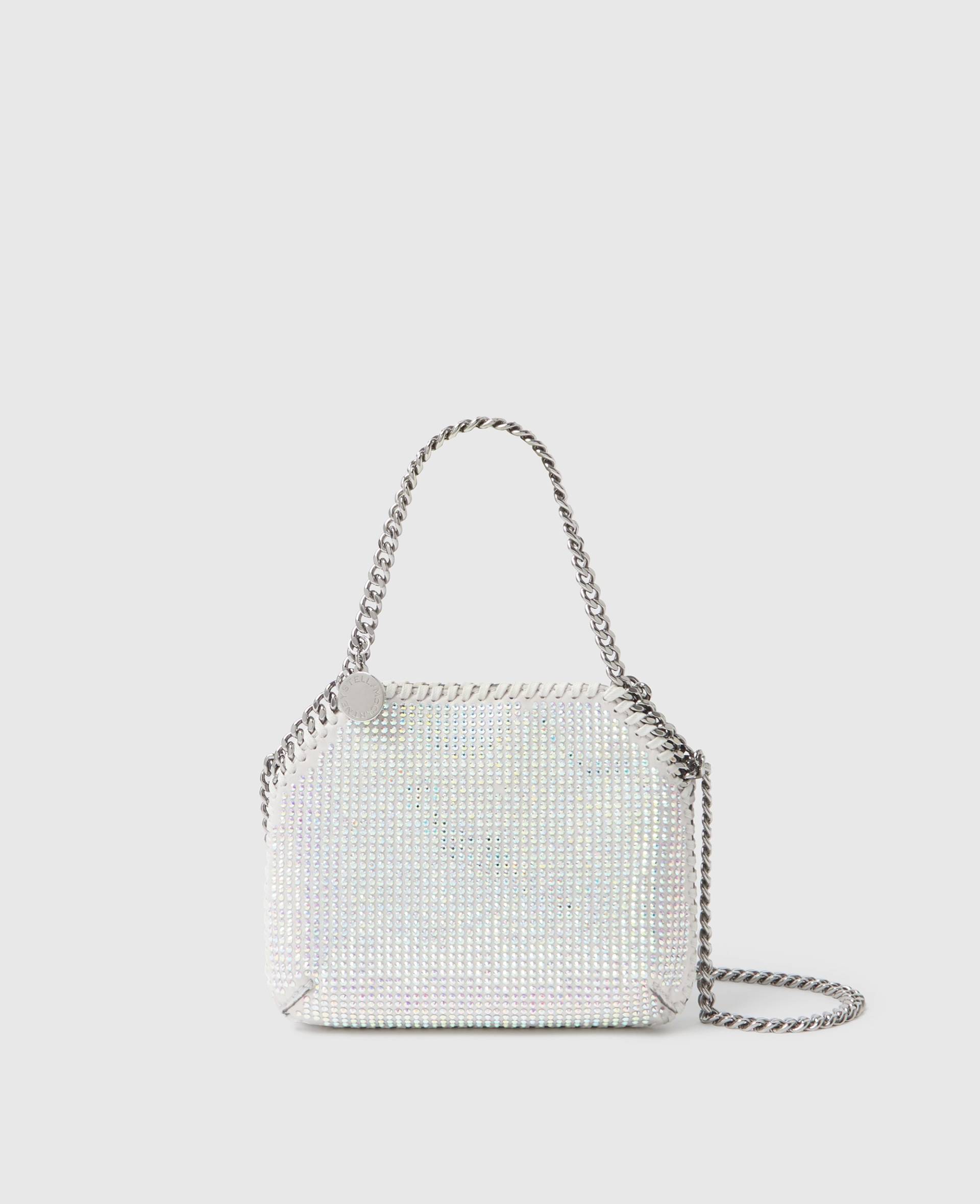 Stella McCartney - Falabella Nano Tote Bag mit Kristallen, Frau, Silver/White von Stella McCartney