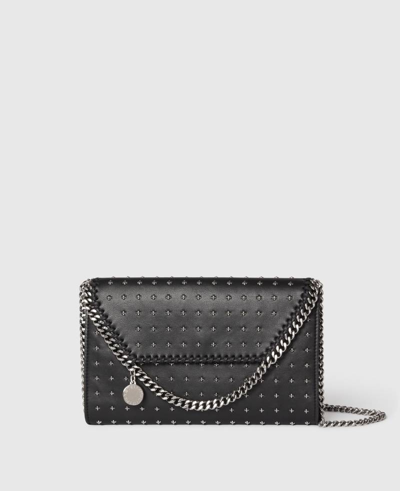 Stella McCartney - Falabella Umhänge-Portemonnaie in limitierter Auflage mit Sternchen, Frau, Schwarz von Stella McCartney