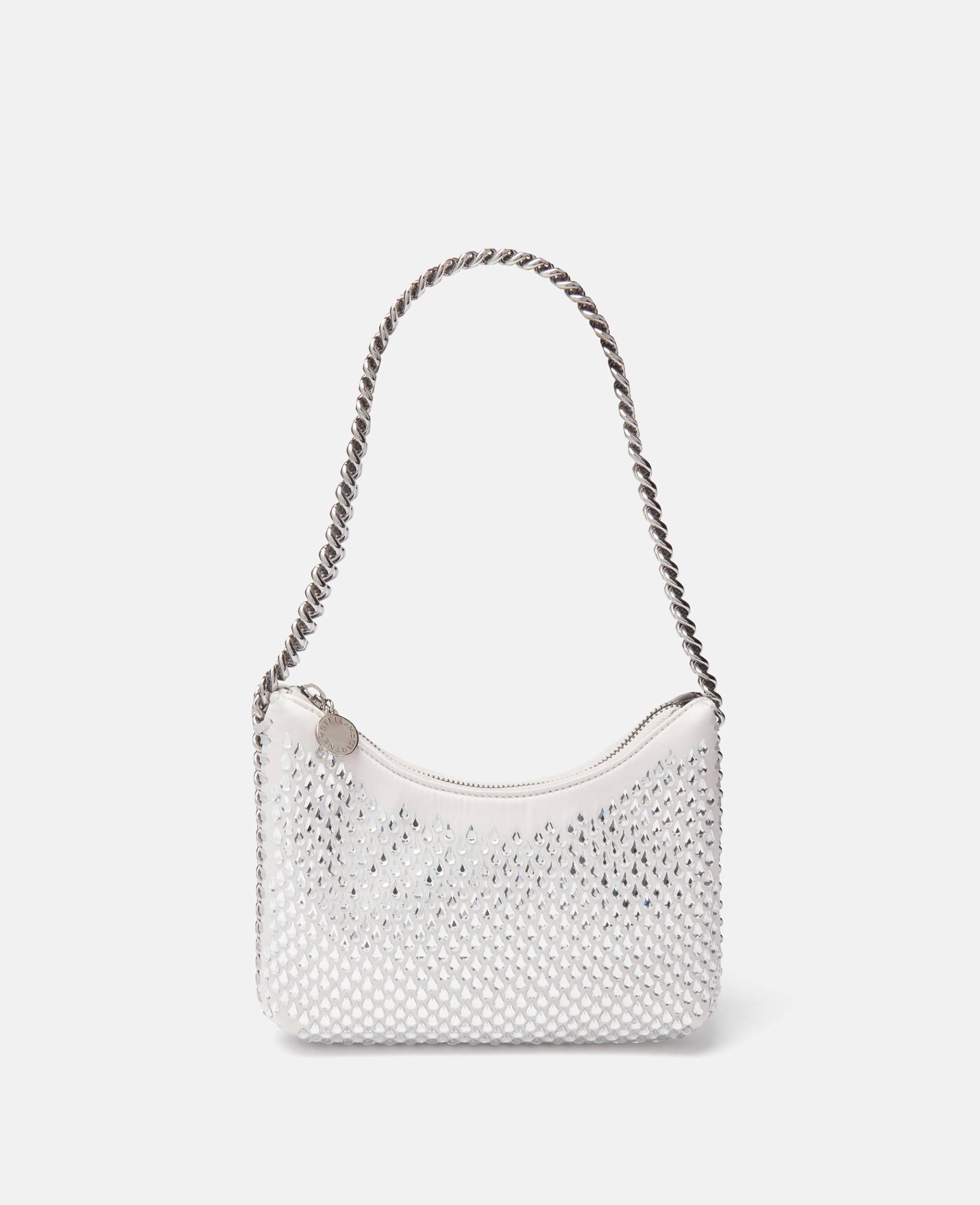 Stella McCartney - Falabella Umhängetasche mit Hotfix-Kristall und Reißverschluss, Frau, Silber von Stella McCartney