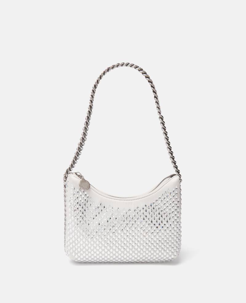 Stella McCartney - Falabella Umhängetasche mit Hotfix-Kristall und Reißverschluss, Frau, Silber von Stella McCartney