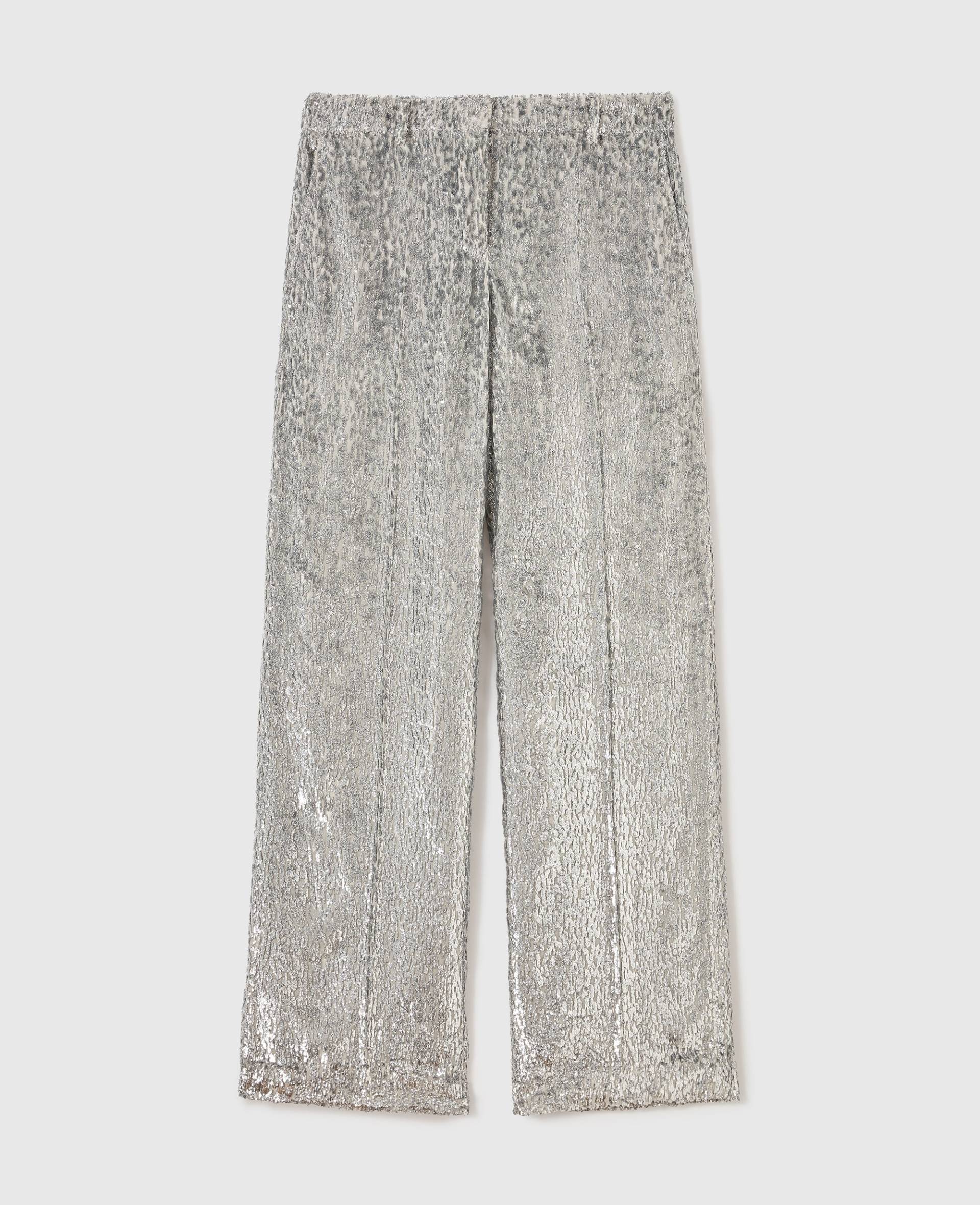Stella McCartney - Fil Coupe Hose, Frau, Silber, Größe: 40 von Stella McCartney