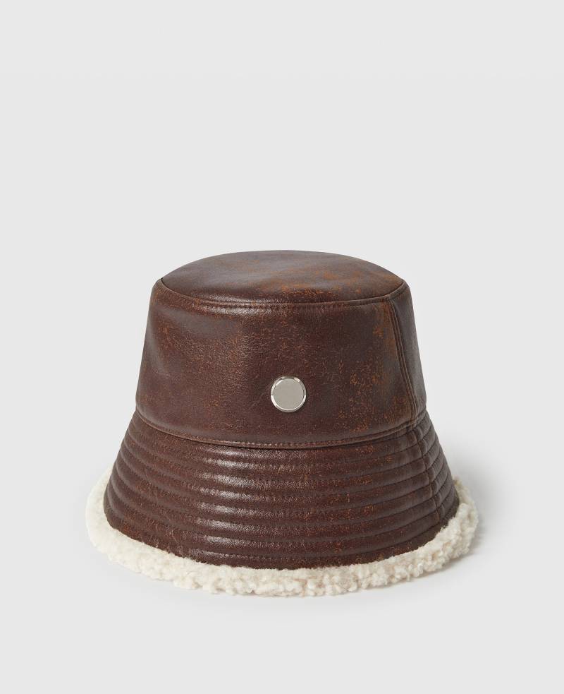 Stella McCartney - Fischerhut mit Logo mit Teddystoff-Futter, Frau, Espresso, Größe: 59 Stella McCartney - Fischerhut mit Logo mit Teddystoff-Futter, Frau, Espresso, Größe: 59 von Stella McCartney