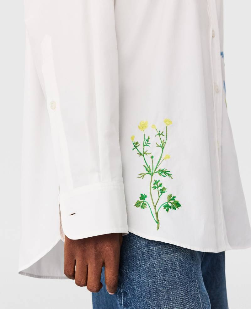 Stella McCartney - Floral Embroidered Shirt, Frau, Pure White, Größe: 36 von Stella McCartney