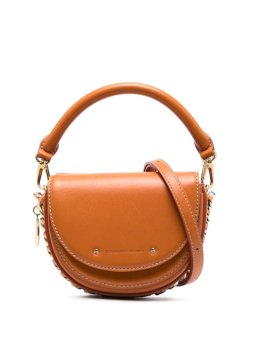 Stella McCartney Frayme Schultertasche mit Kettendetail - Orange von Stella McCartney