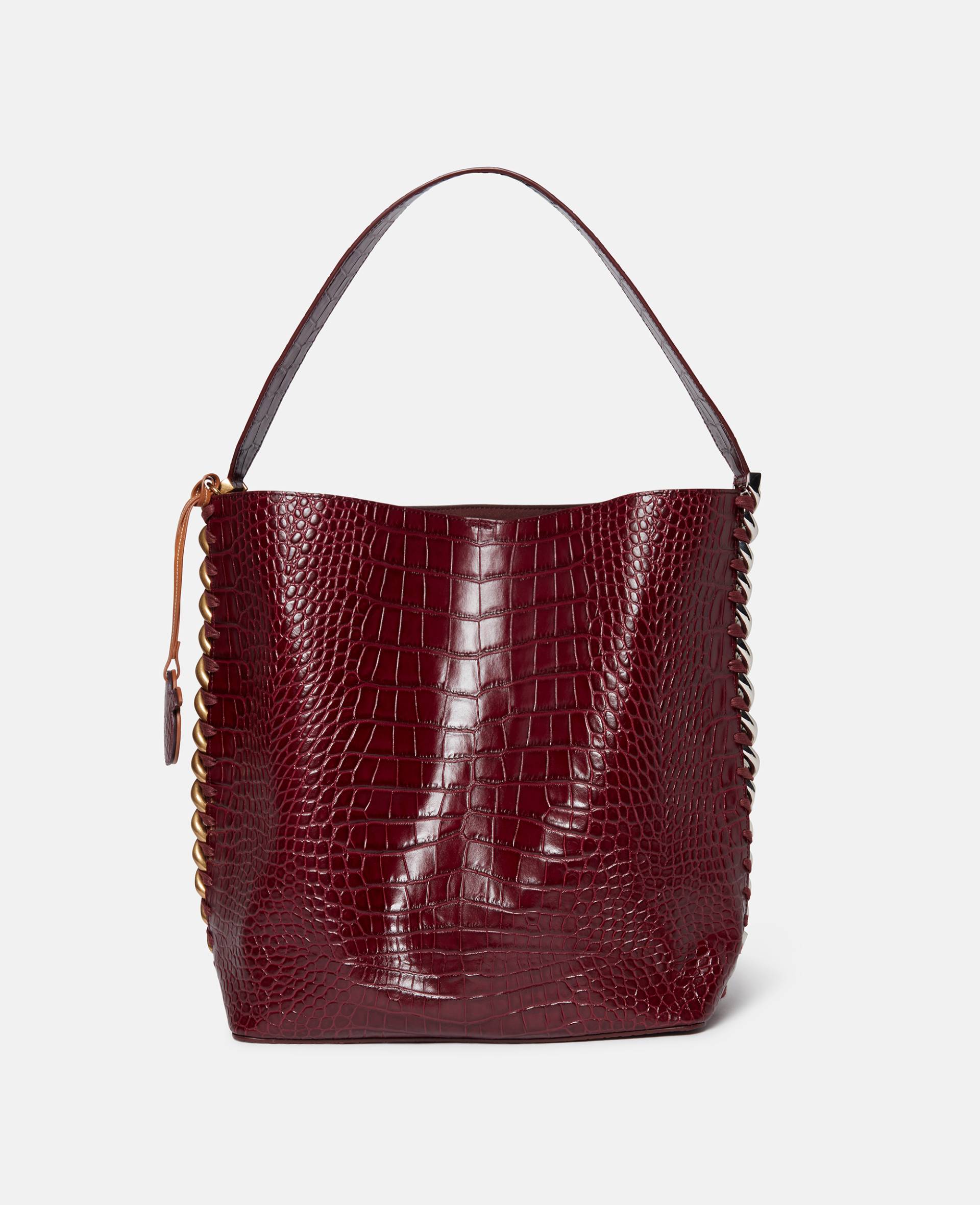 Stella McCartney - Frayme Tote Bag mit Kroko-Prägung, Frau, Burgunder von Stella McCartney