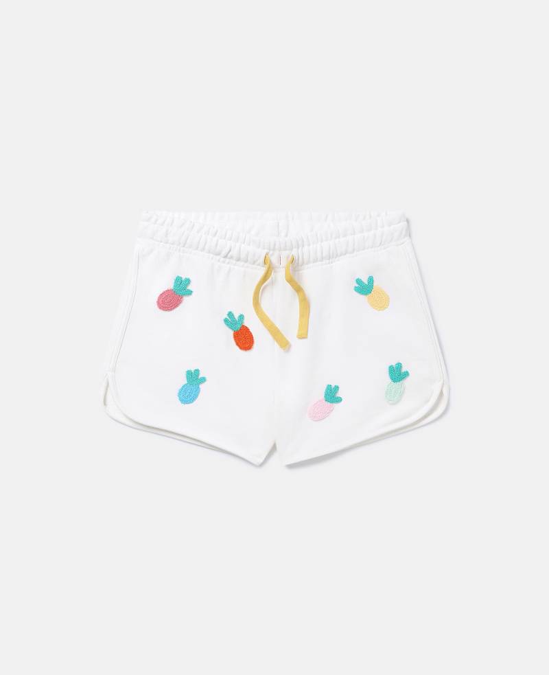 Stella McCartney - Fruit Crochet Jersey Shorts, Frau, Ivory, Größe: 10 von Stella McCartney