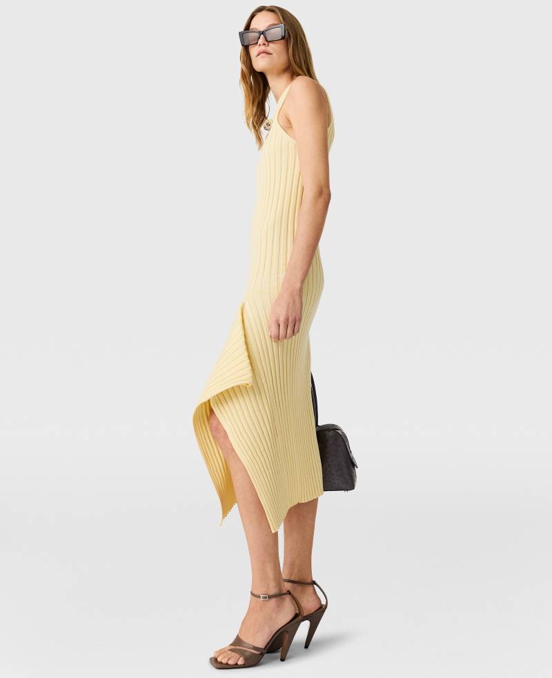 Stella McCartney - GERIPPTES KLEID AUS BAUMWOLLE, Frau, Hellgelb, Größe: L von Stella McCartney