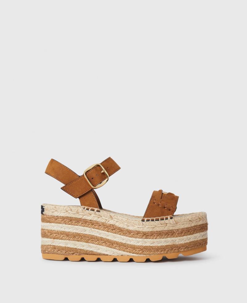 Stella McCartney - Gaia Espadrilles mit Plateau und Keilabsatz, Frau, Pecan, Größe: 38 von Stella McCartney