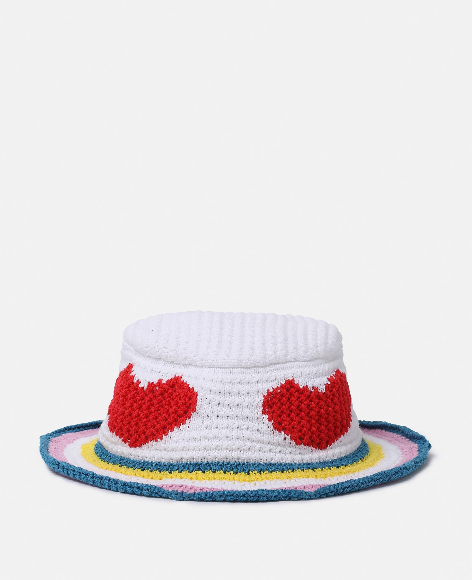 Stella McCartney - Gehäkelter Bucket Hat mit Herz, Weiß, Größe: M von Stella McCartney