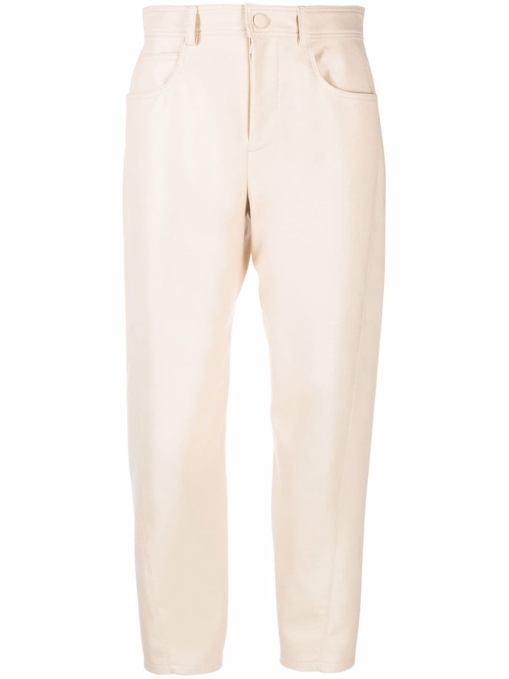 Stella McCartney Gerade Hose in Lederoptik - Nude von Stella McCartney