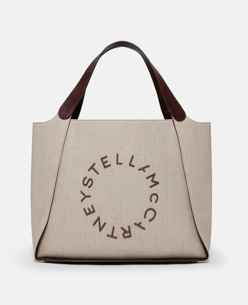 Stella McCartney - Grosse Tote Bag mit Logo, Frau, Birkenweiß von Stella McCartney