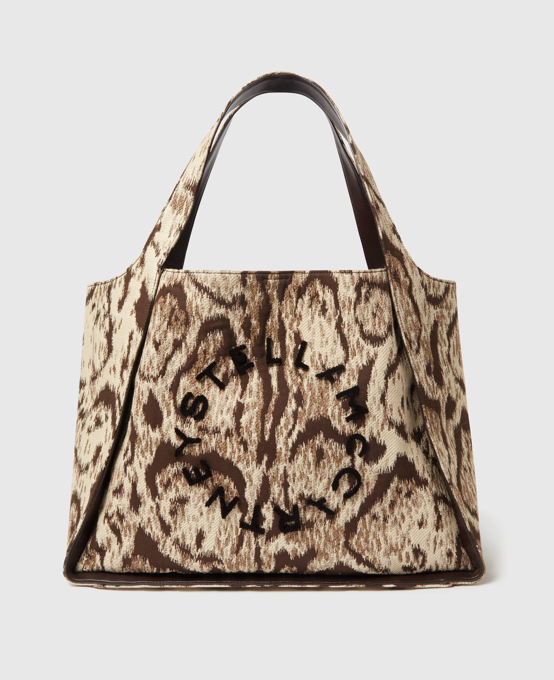 Stella McCartney - Große Tote Bag mit Wolken-Leoparden-Print und Logo, Frau, Braun von Stella McCartney