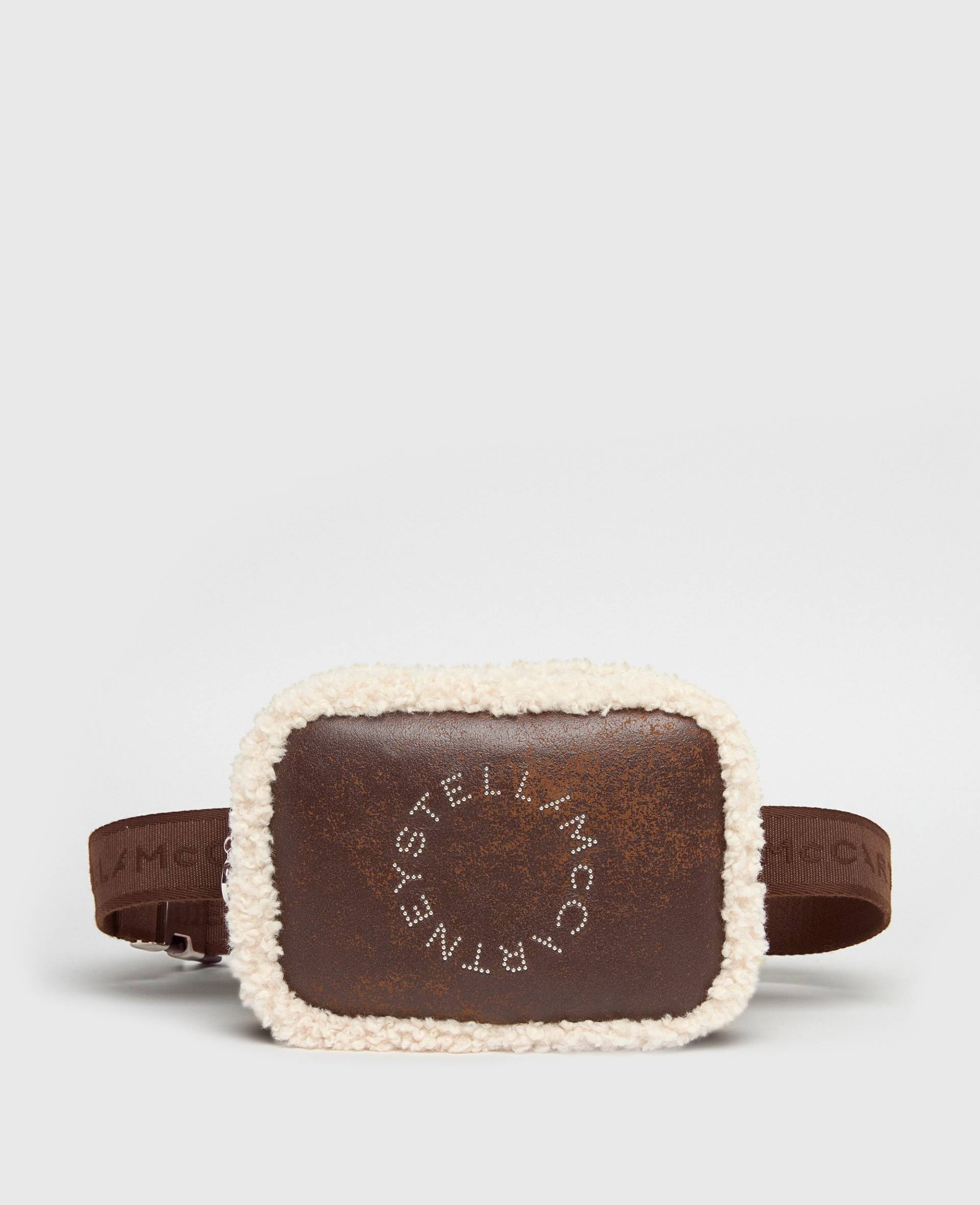 Stella McCartney - Gürteltasche mit Logo aus Teddystoff, Frau, Espresso von Stella McCartney