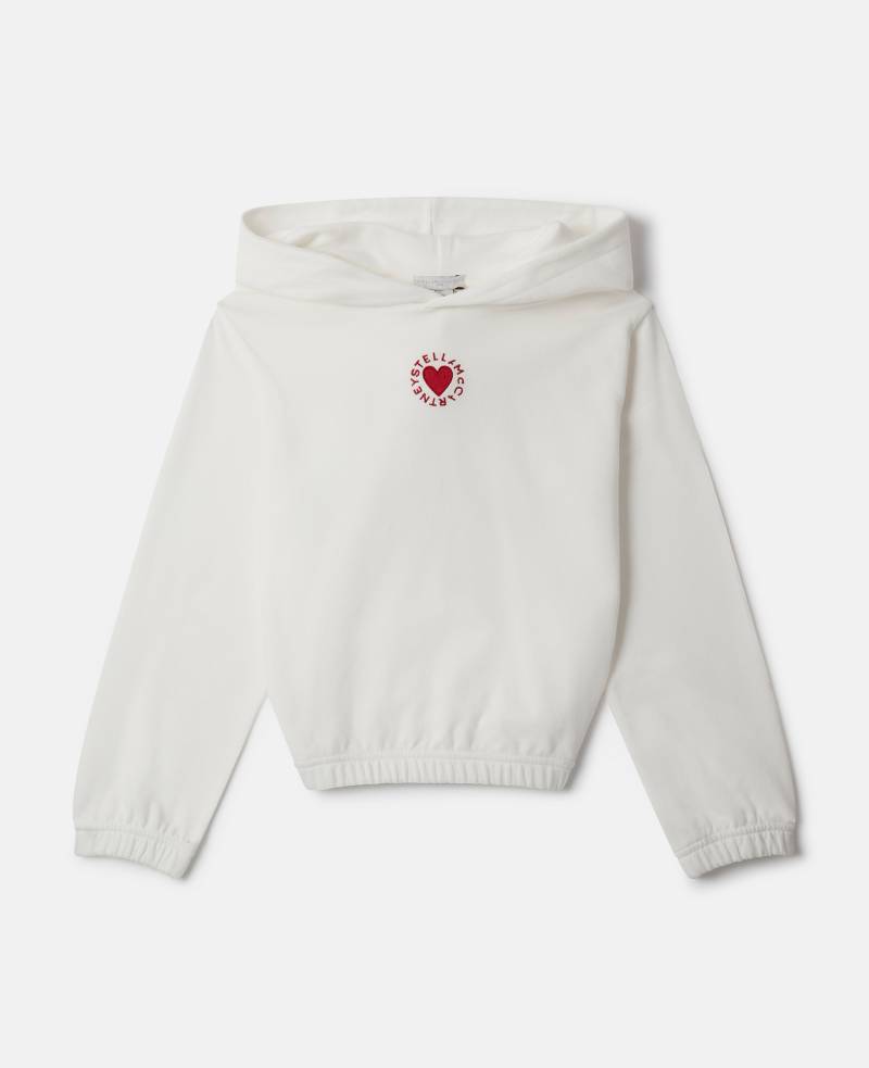 Stella McCartney - Hoodie mit Herz-Stickerei, Weiß, Größe: 4 von Stella McCartney