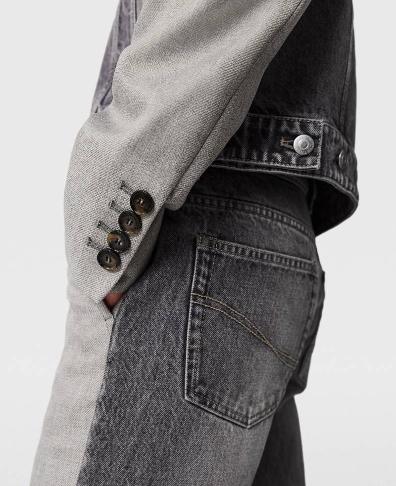 Stella McCartney - Hybride Tailoring-Jacke, Frau, Graue Waschung, Größe: XS von Stella McCartney