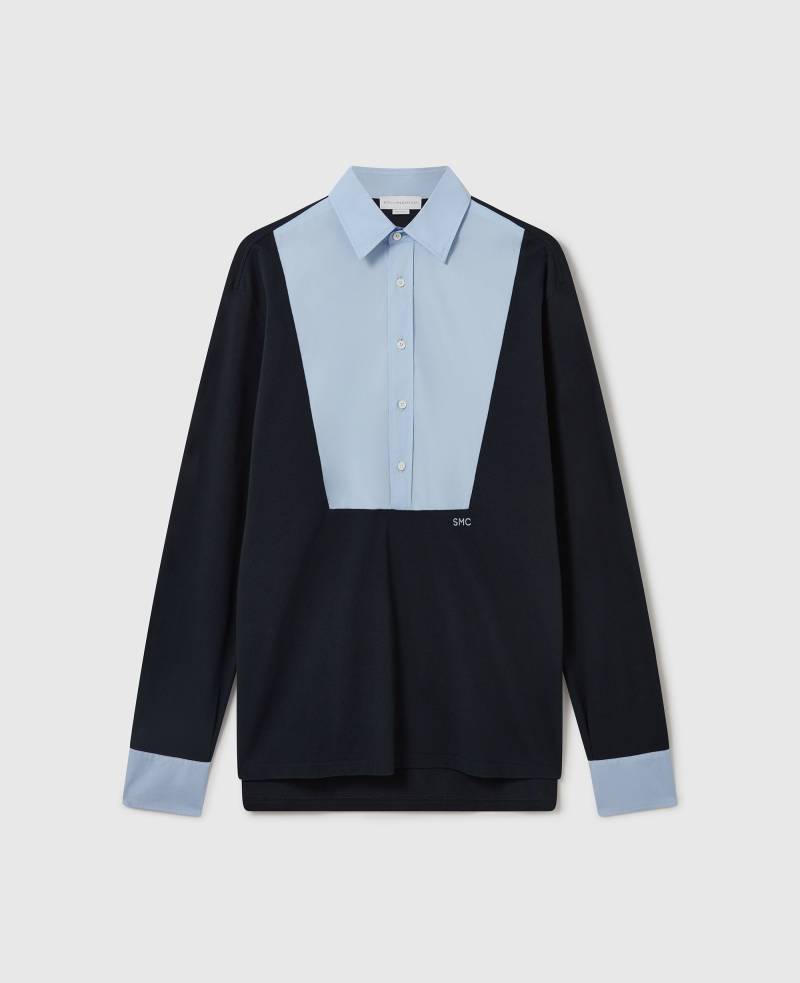 Stella McCartney - Hybrides elegantes Rugby- und Poloshirt, Frau, Marineblau, Größe: L von Stella McCartney
