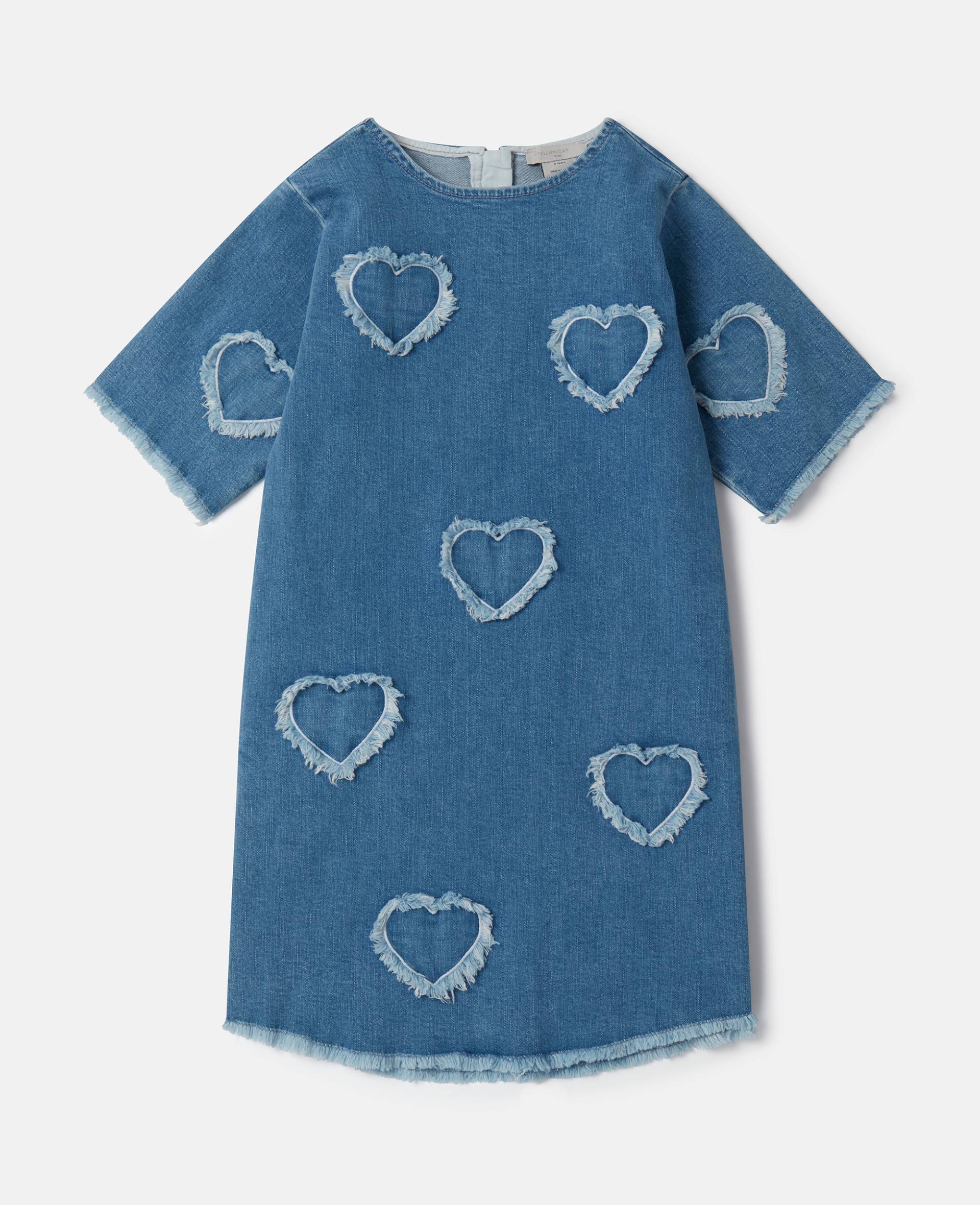 Stella McCartney - Jeanskleid mit Fransenherzen und Stretchanteil, Blau, Größe: 4 von Stella McCartney