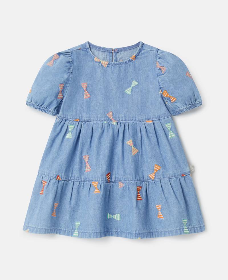 Stella McCartney - Jeanskleid mit gestreiften Schleifen, Frau, Blau, Größe: 18m von Stella McCartney