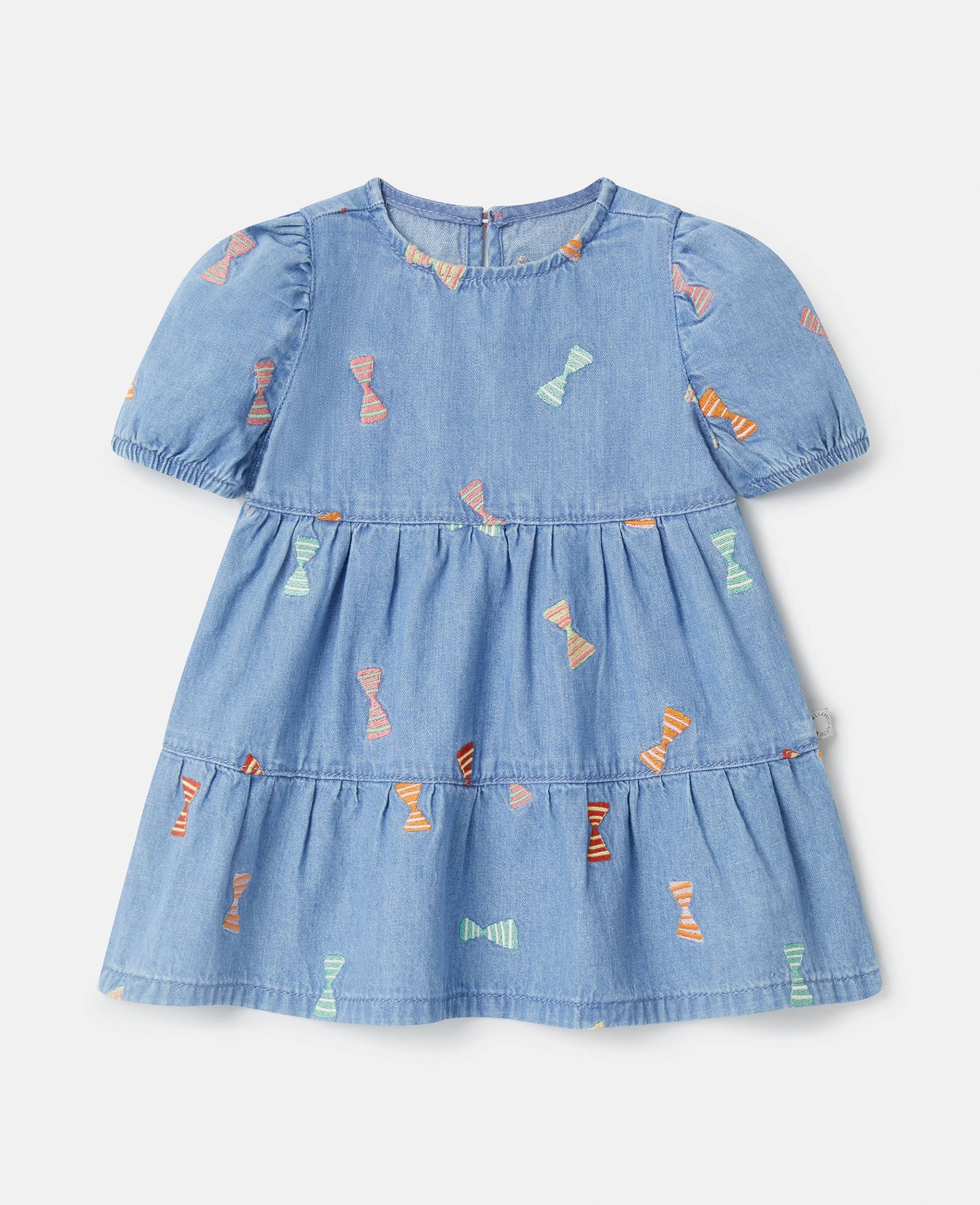 Stella McCartney - Jeanskleid mit gestreiften Schleifen, Frau, Blau, Größe: 6m von Stella McCartney