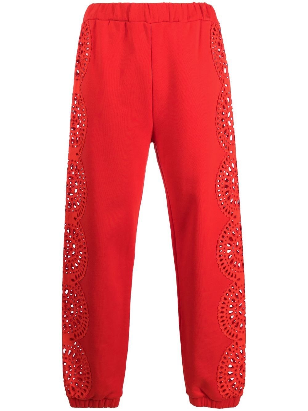 Stella McCartney Jogginghose mit Lochstickerei - Rot von Stella McCartney