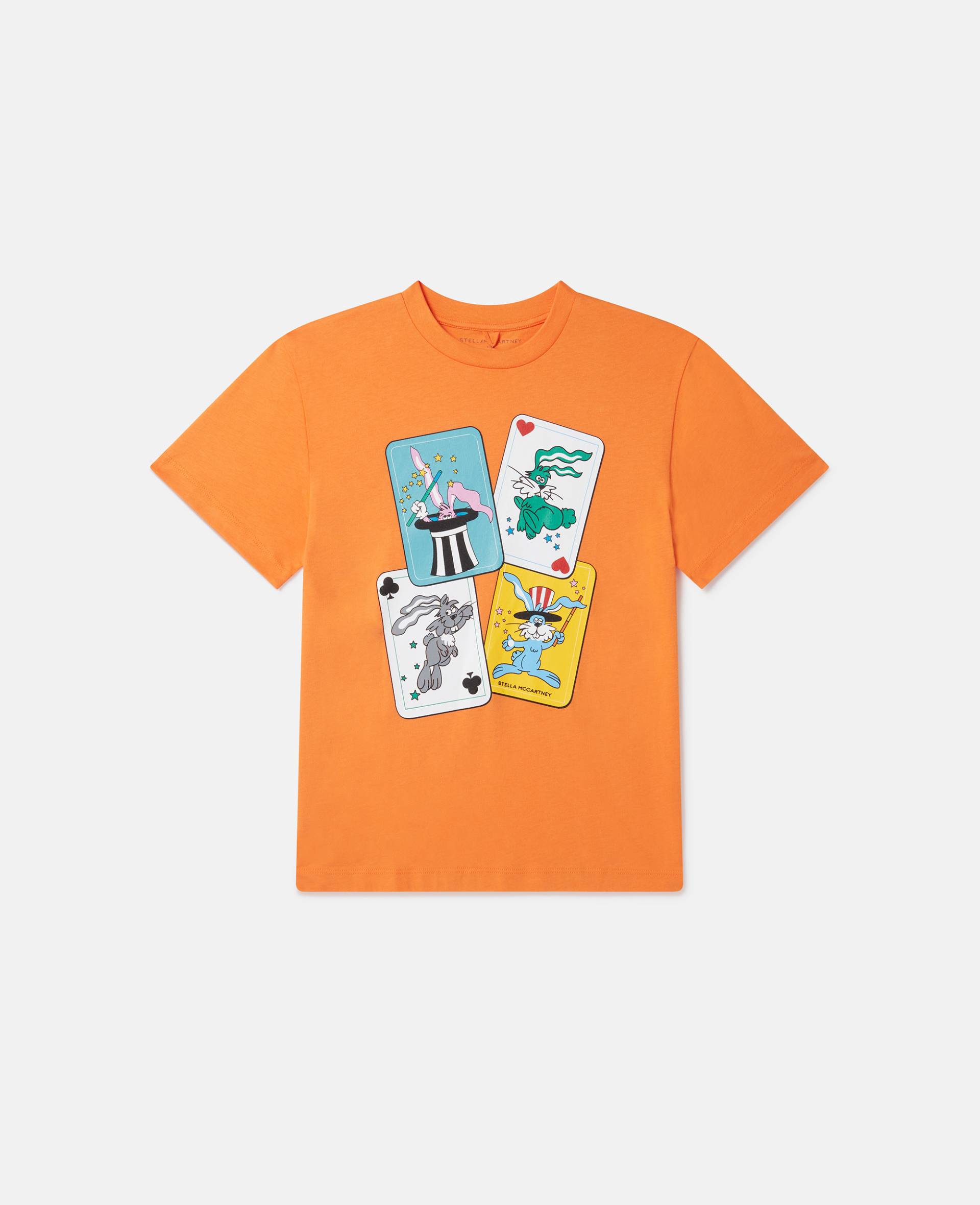 Stella McCartney - T-Shirt mit Rundhalsausschnitt und Magicians Bunny-Grafik, Orange, Größe: 8 von Stella McCartney