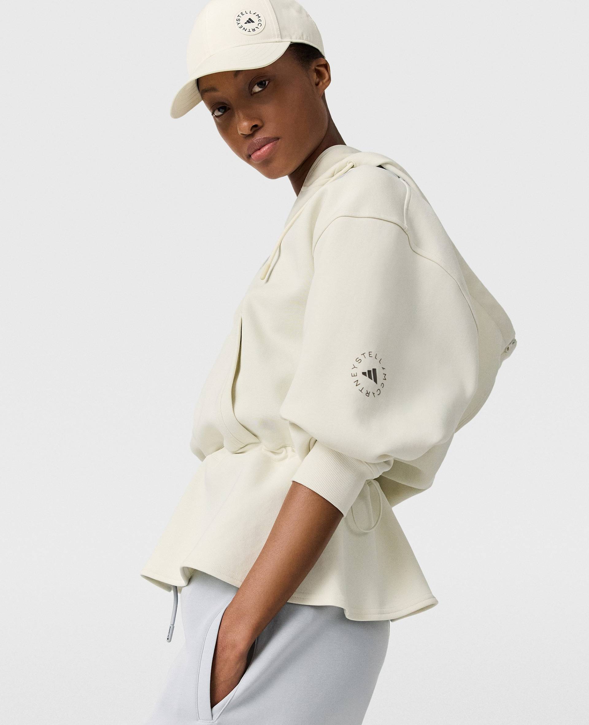 Stella McCartney - Kapuzenpullover mit Logo und Schößchen, Frau, Beige, Größe: S von Stella McCartney