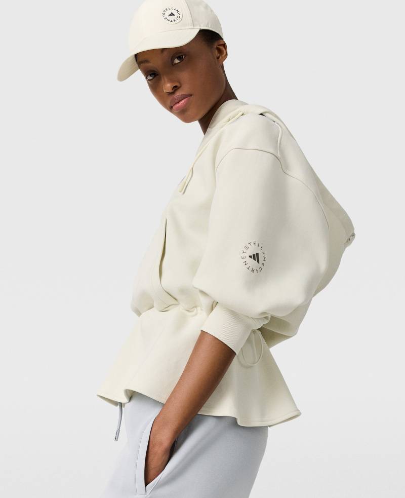 Stella McCartney - Kapuzenpullover mit Logo und Schößchen, Frau, Beige, Größe: S von Stella McCartney