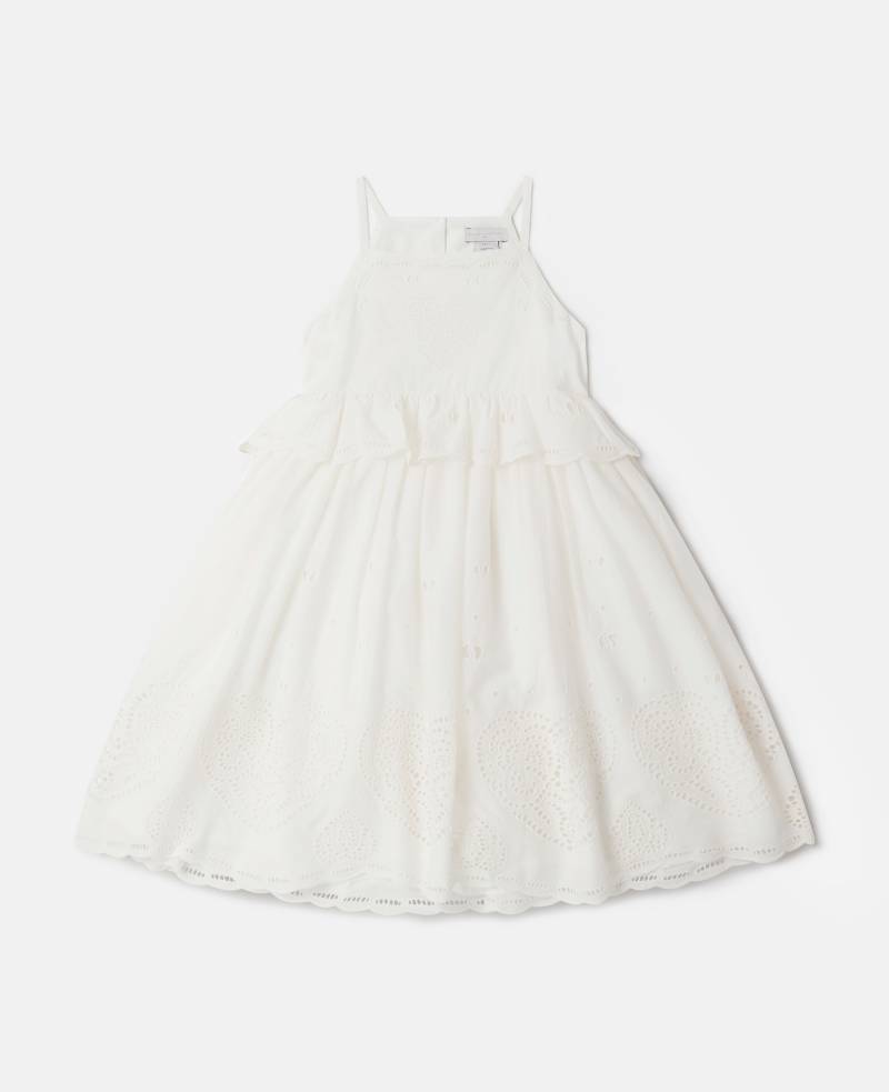 Stella McCartney - Kleid aus Baumwolle mit Lochstickerei, Weiß, Größe: 3 von Stella McCartney