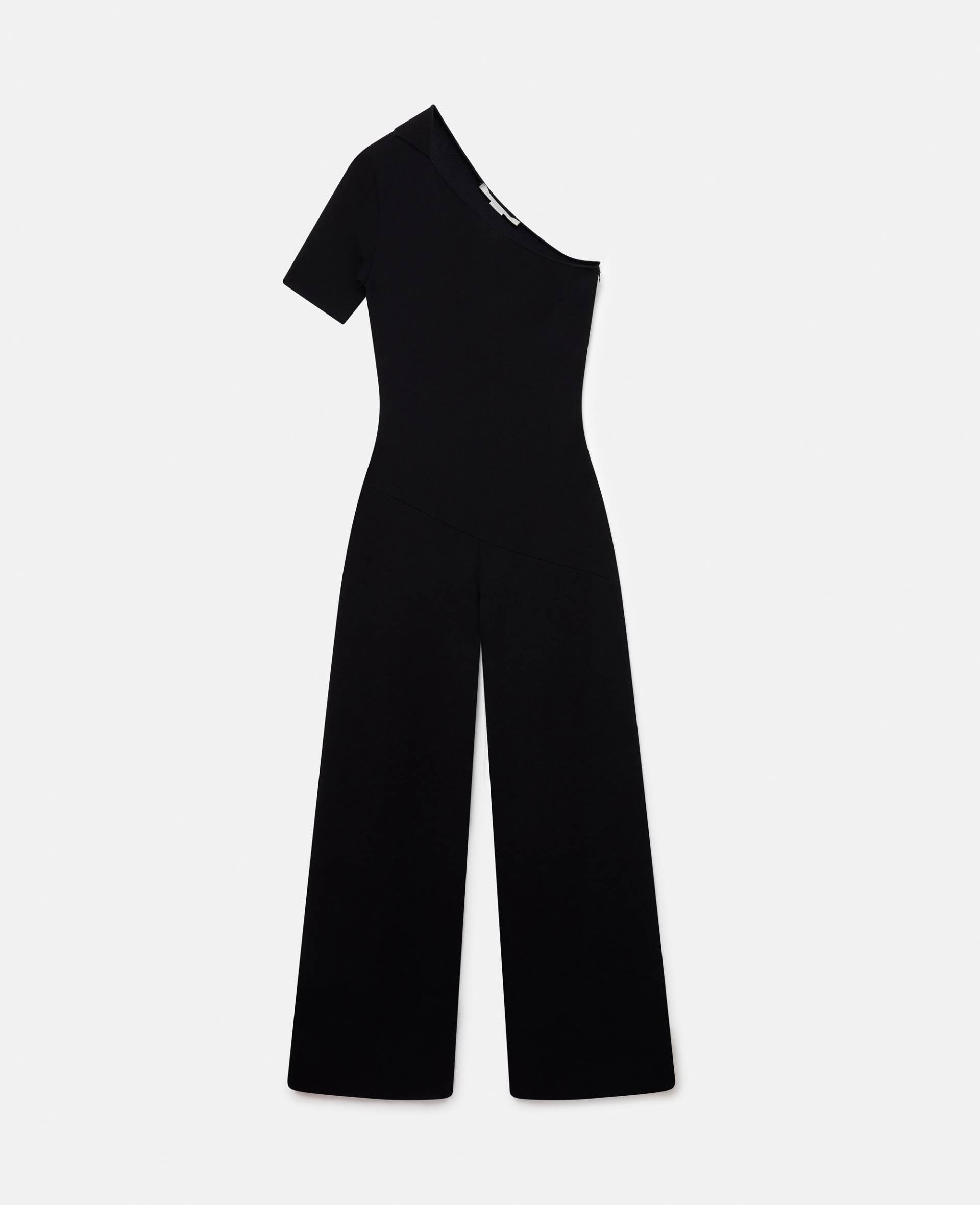 Stella McCartney - Kompakter Jumpsuit mit einer Schulter, Frau, Schwarz, Größe: L von Stella McCartney