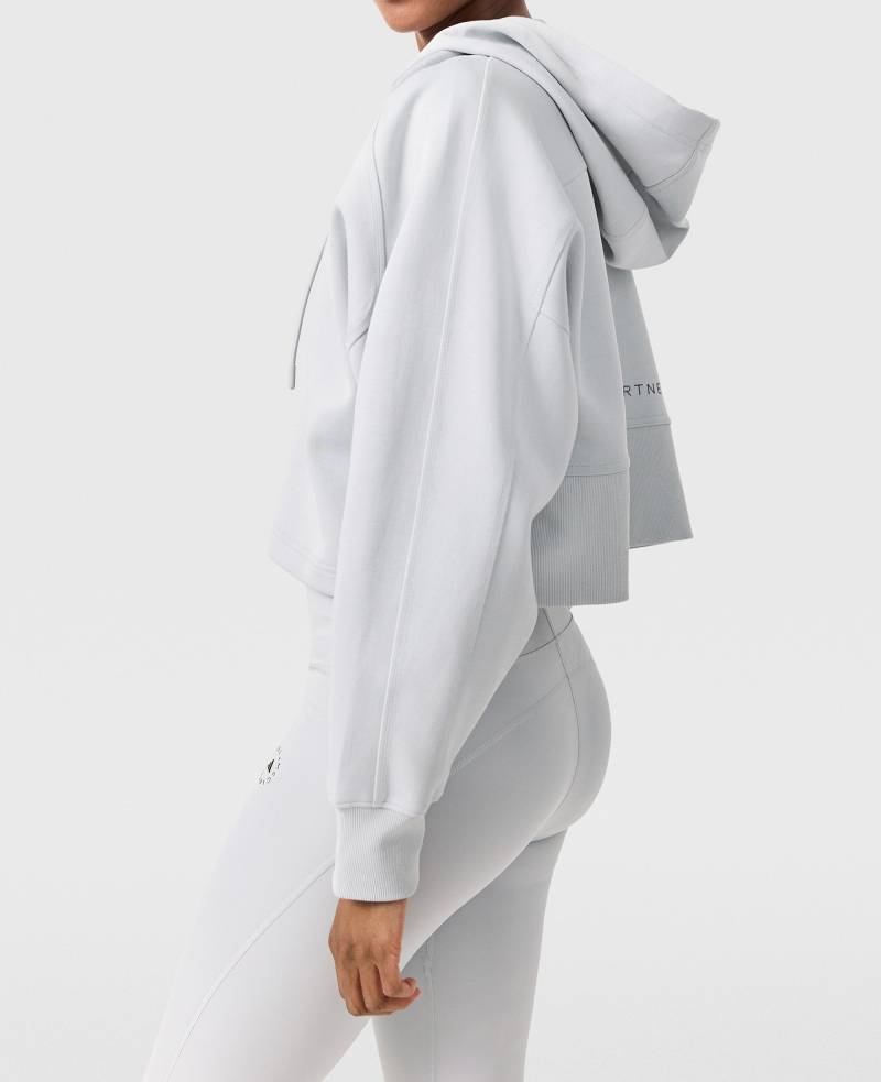 Stella McCartney - Kurzer Kapuzenpullover mit Logo, Frau, Grau, Größe: S von Stella McCartney