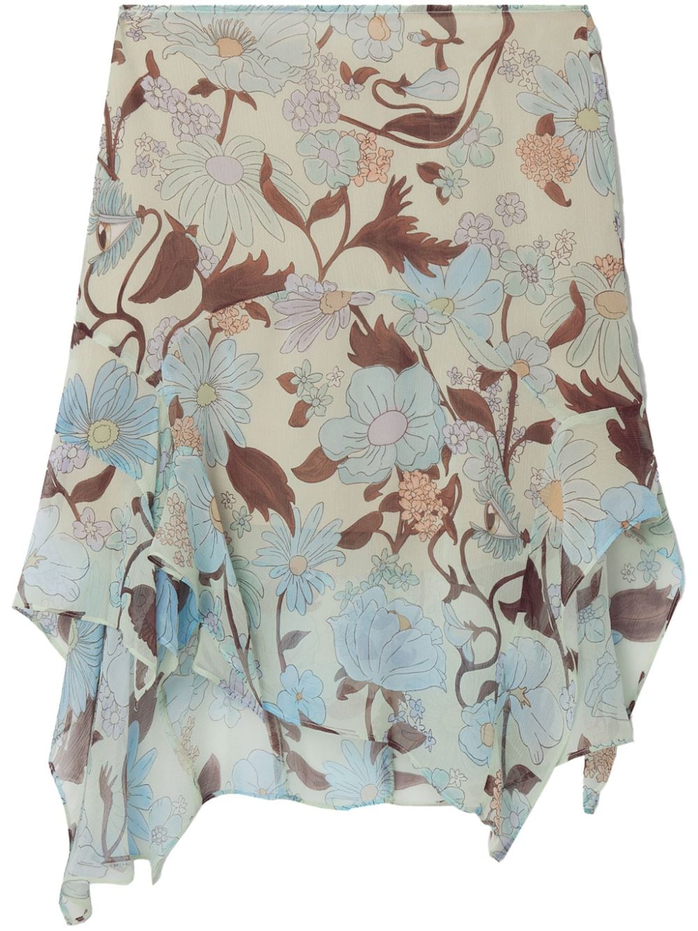 Stella McCartney Rock aus Seidenchiffon mit Lady Garden-Print - Blau von Stella McCartney