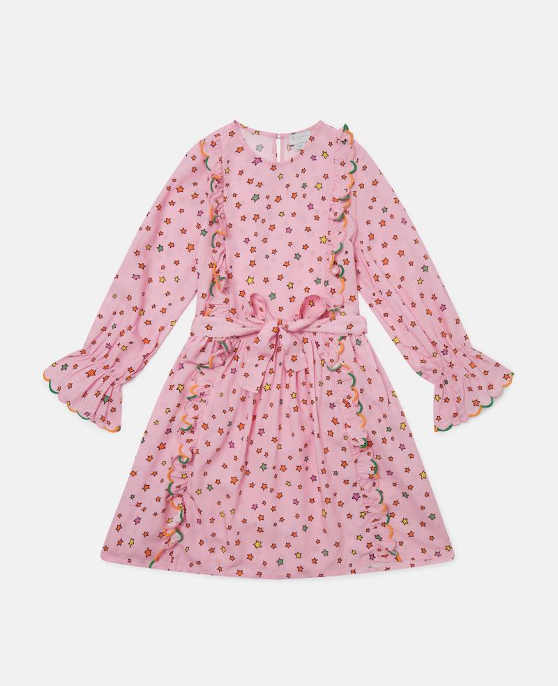 Stella McCartney - Langärmeliges Kleid mit Sternen-Print, Rosa/Mehrfarbig, Größe: 12 von Stella McCartney