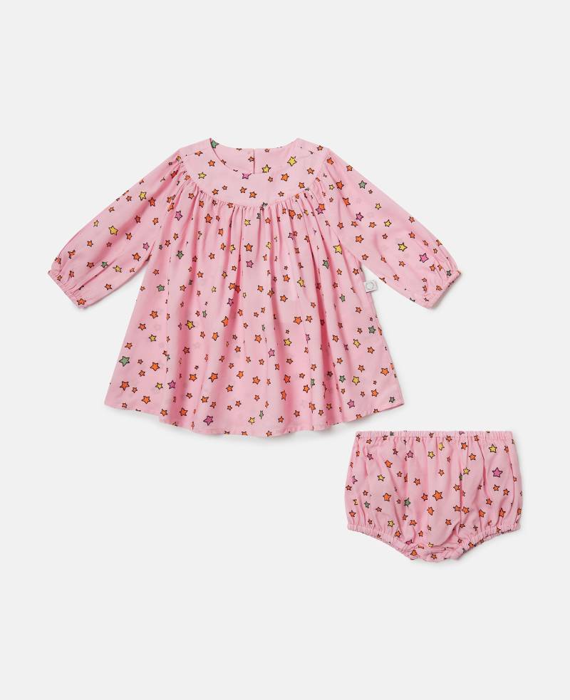 Stella McCartney - Langärmeliges Kleid mit Sternen-Print, Rosa/Mehrfarbig, Größe: 18m von Stella McCartney