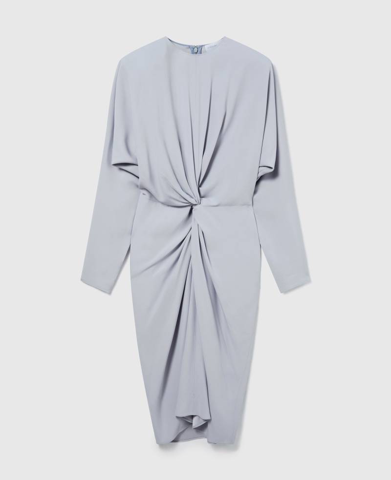 Stella McCartney - Langärmeliges Midikleid mit verdrehter Vorderseite, Frau, Perlblau, Größe: 40 Stella McCartney - Langärmeliges Midikleid mit verdrehter Vorderseite, Frau, Perlblau, Größe: 40 von Stella McCartney