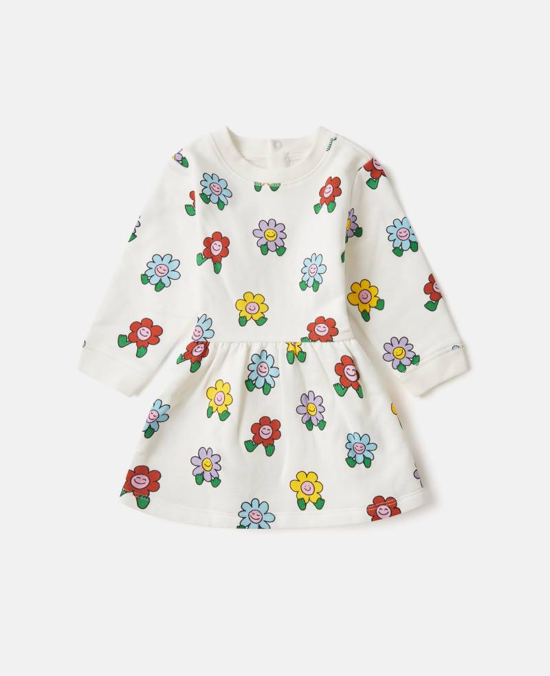 Stella McCartney - Langarm-Kleid mit Blumen-Print, Elfenbein/Mehrfarbig, Größe: 18m von Stella McCartney