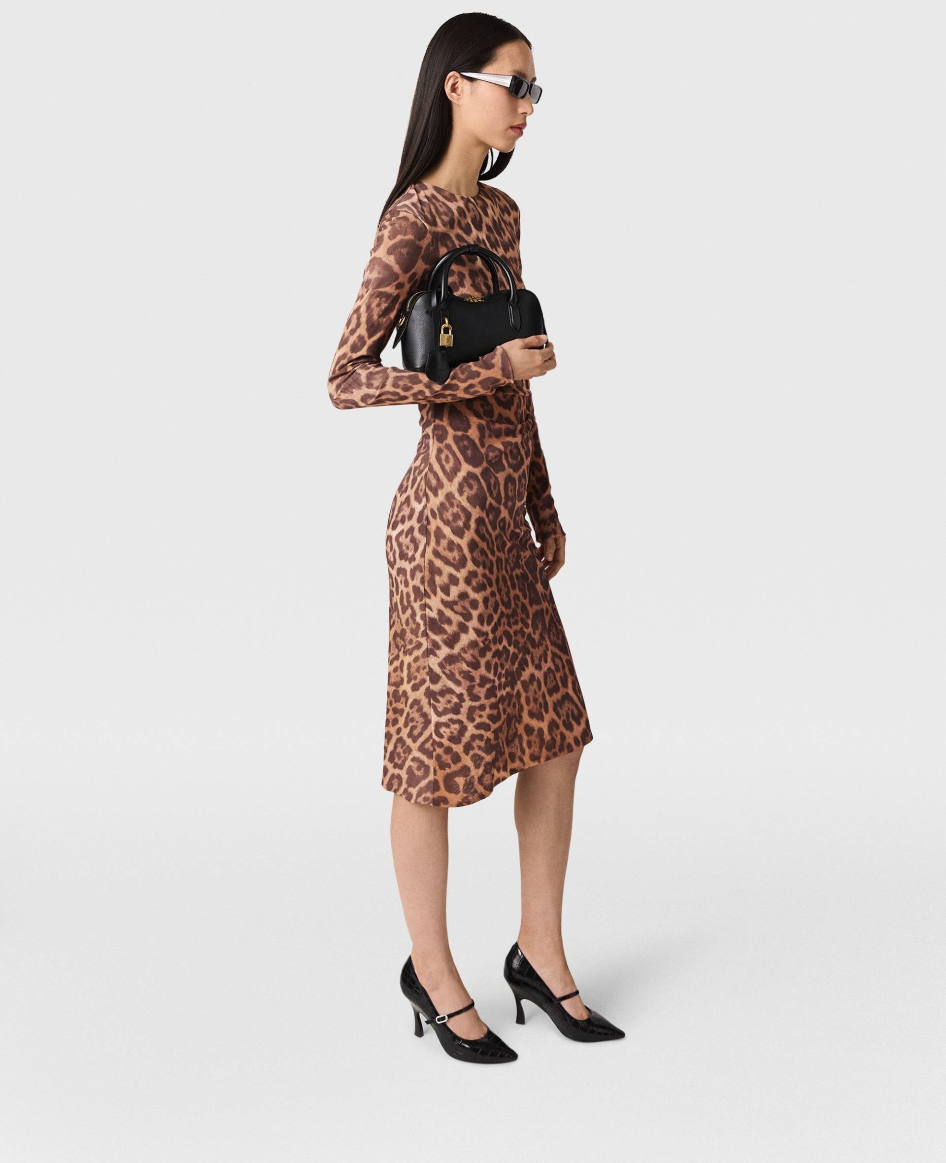 Stella McCartney - Leopard Long-Sleeve Midi Dress, Frau, Leopardenmuster, Größe: S Stella McCartney - Leopard Long-Sleeve Midi Dress, Frau, Leopardenmuster, Größe: S von Stella McCartney