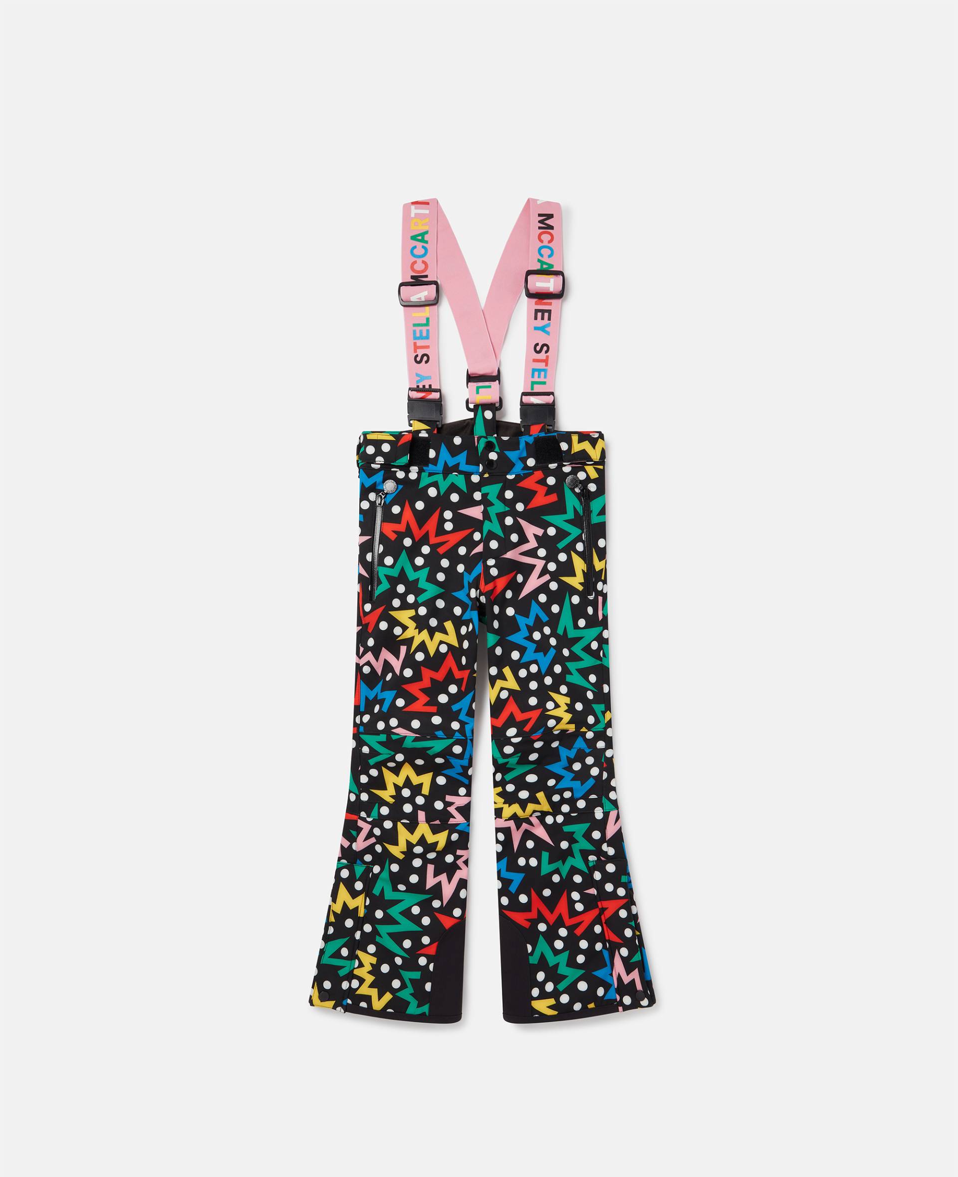 Stella McCartney - Latzhose mit Starburst Print, Frau, Schwarz/Bunt, Größe: 14 von Stella McCartney