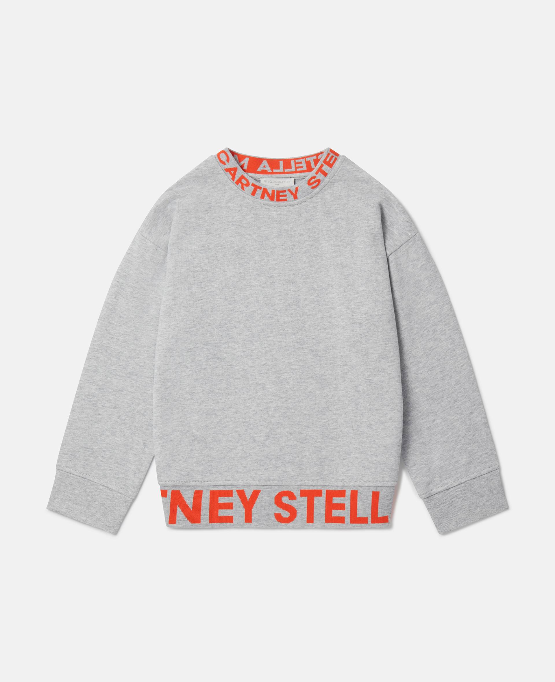 Stella McCartney - Logo Tape Sweatshirt, Frau, Grey Melange, Größe: 10 von Stella McCartney