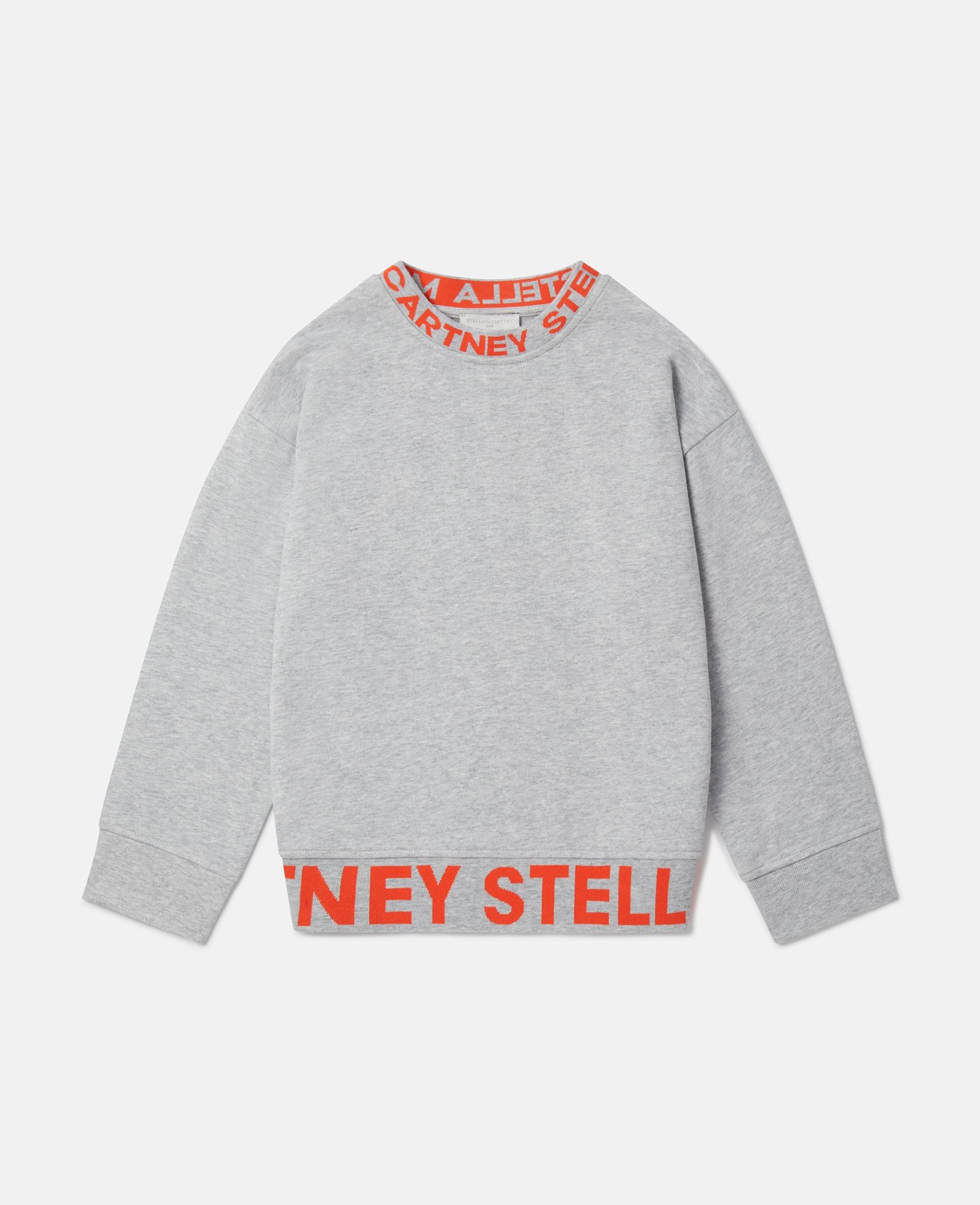 Stella McCartney - Logo Tape Sweatshirt, Frau, Grey Melange, Größe: 5 von Stella McCartney