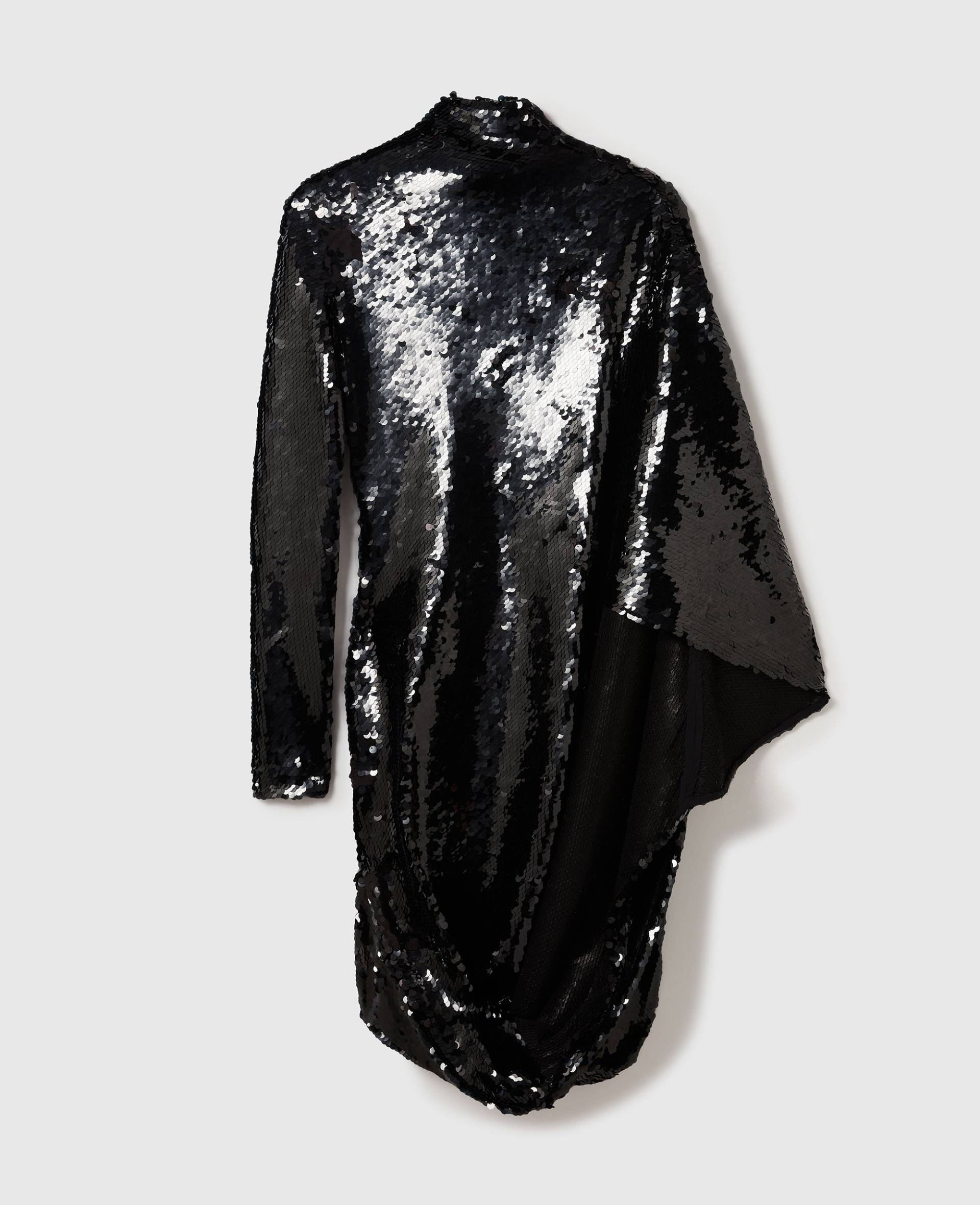 Stella McCartney - Long-Sleeve Sequin Draped Mini Dress, Frau, Black, Größe: 38 von Stella McCartney