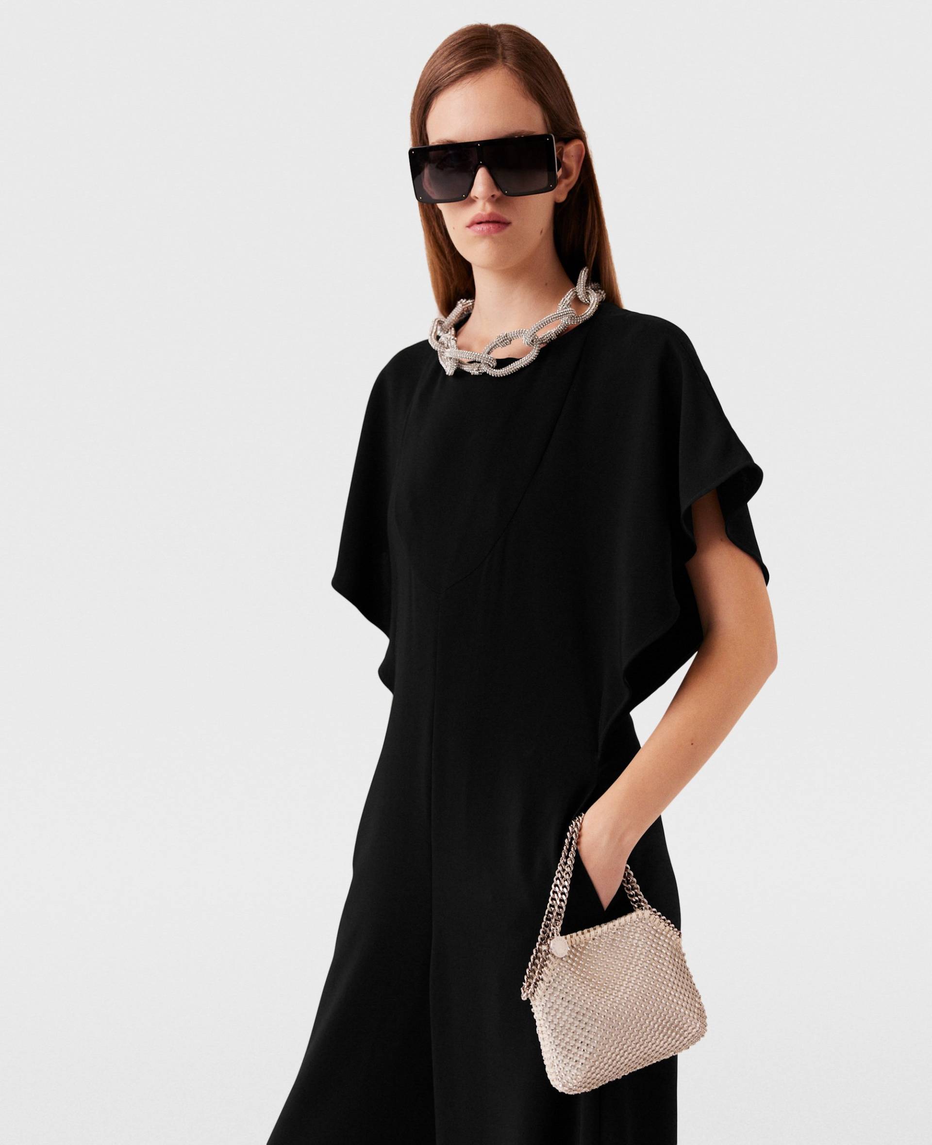 Stella McCartney - Maxi-Jumpsuit mit Kristallkette, Frau, Schwarz, Größe: 42 von Stella McCartney