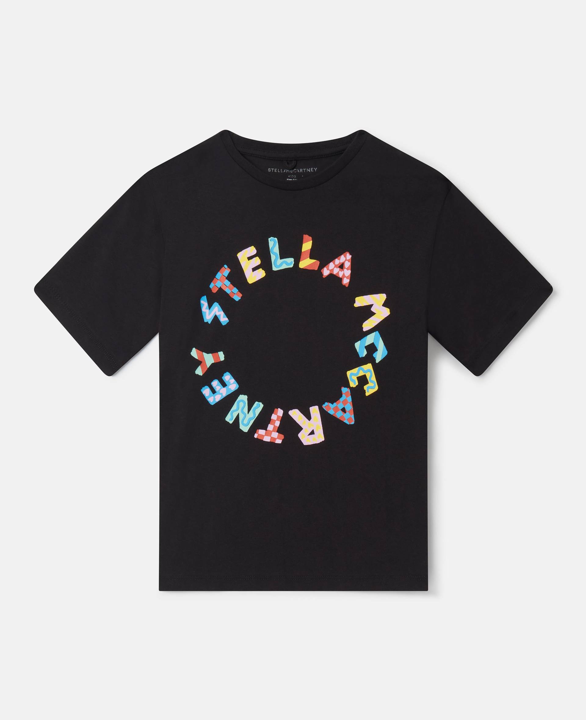 Stella McCartney - Medallion Logo T-Shirt, Frau, Black, Größe: 2 von Stella McCartney