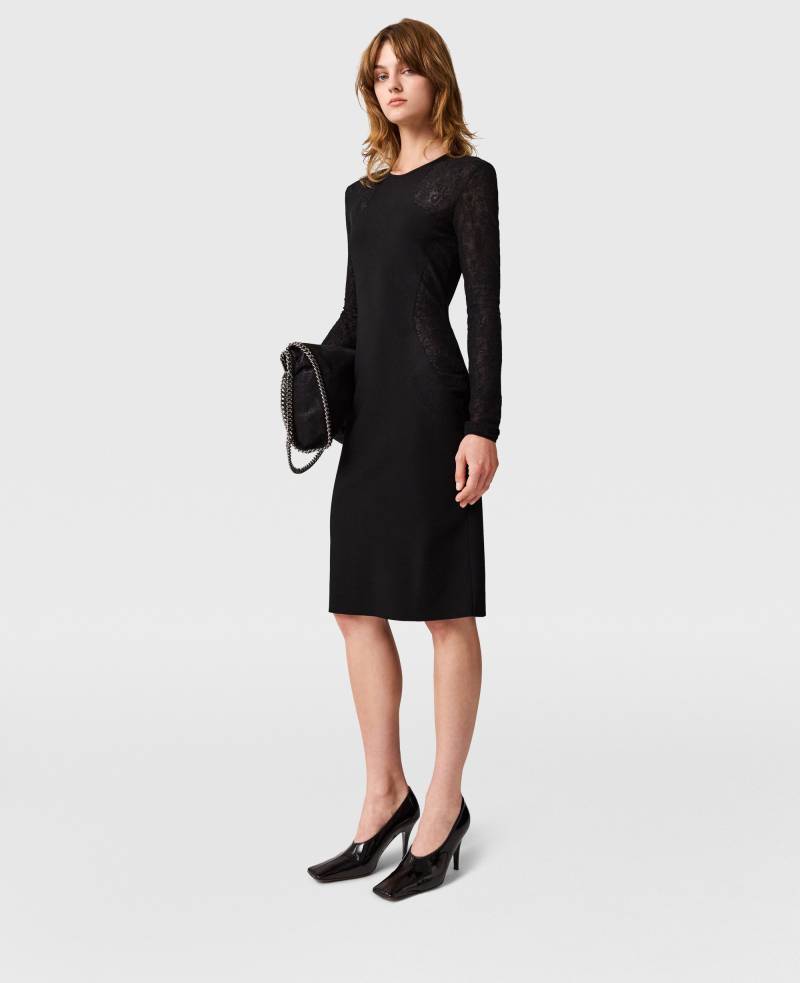 Stella McCartney - Miracle Langärmliges Kleid aus Kompaktstrick, Frau, Schwarz, Größe: M von Stella McCartney